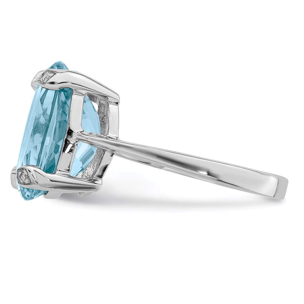 925 Sterling Silver Swiss Blue Topaz Ring - Women's Fine Jewelry Gift for Her - Perfect for Anniversaries & Special Occasions