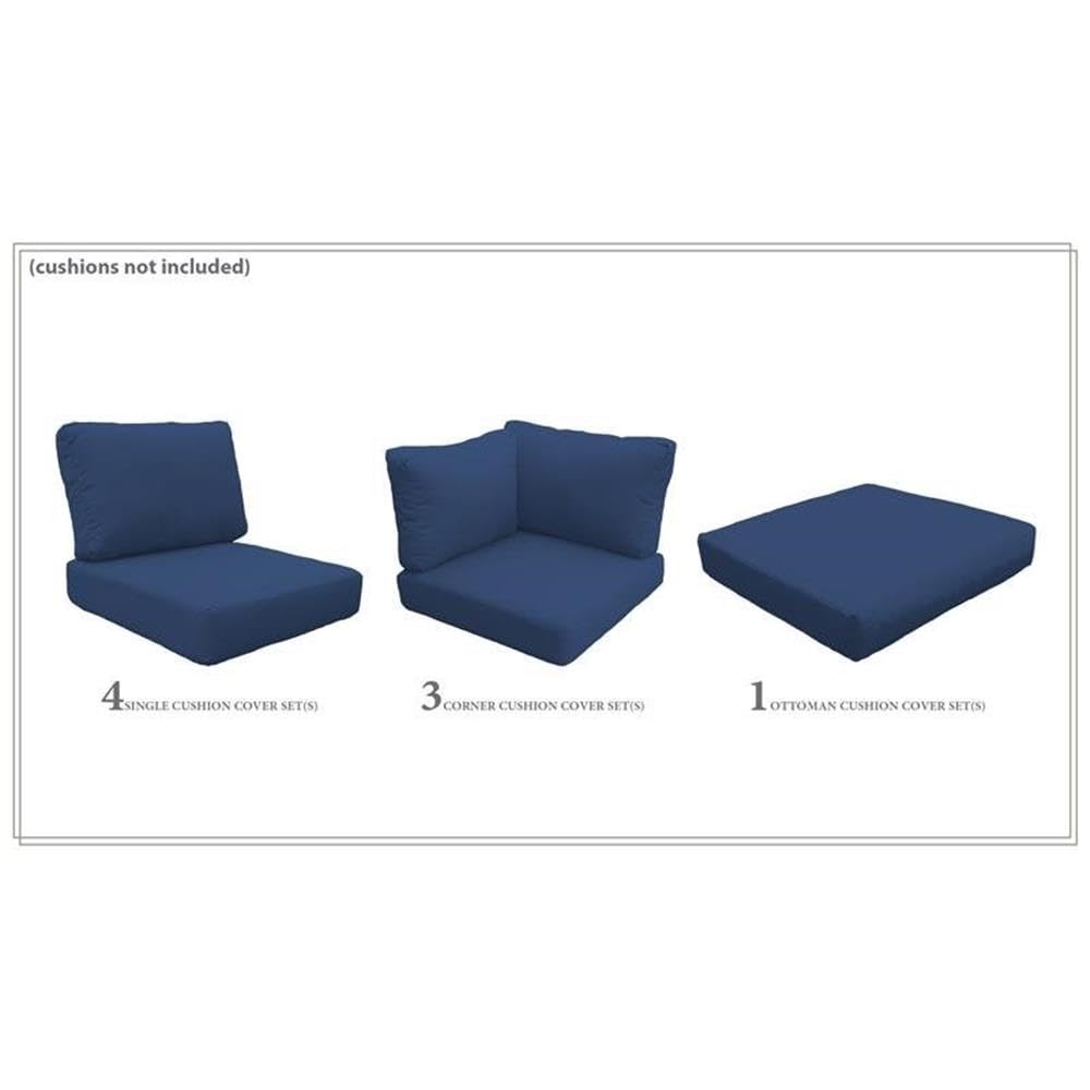 TK Classics High Back Cover Set in Navy for FLORENCE-10b Sofa - Replacement Slipcover for Living Room Furniture (Cushions Not Included) - Perfect for Home Decor Refresh & Protection