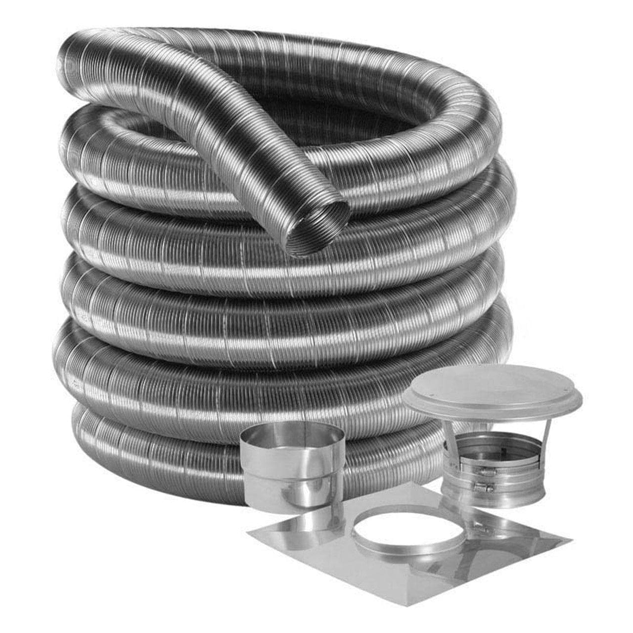 3 X 25' Duravent Duraflex 304 Stainless Steel Chimney Liner Kit - 3df304 25k - Perfect for Wood Stove, Fireplace & Pellet Stove Venting Systems