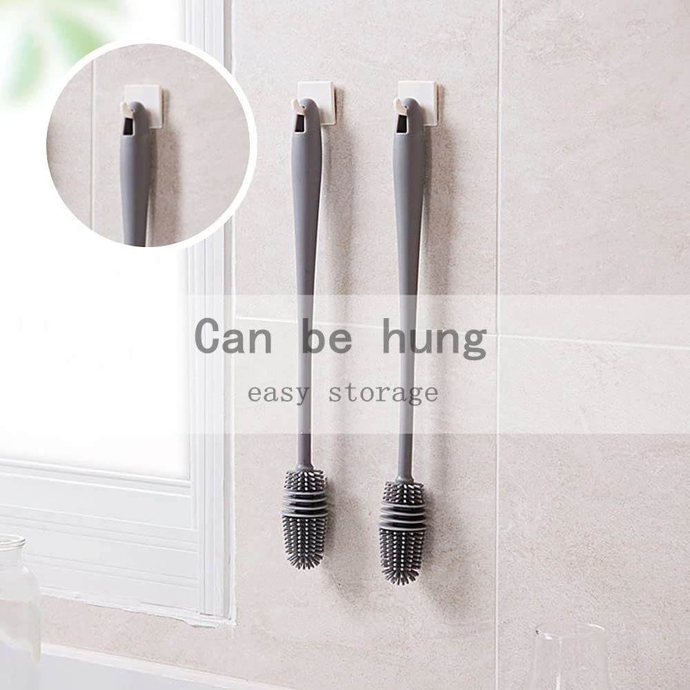 Nirency Silicone Bottle Cleaning Brush - Reusable Water Bottle Cleaner for Baby Feeding, Glass, Flasks & Travel Mugs - Long Handle Deep Cleaning Brush (Pack of 1) - Perfect for Home, Office & Outdoor Use
