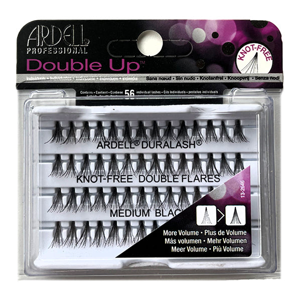 Ardell Double Up Individual Flare Lashes - Natural Looking False Eyelashes for Dramatic Volume & Length - Perfect for Parties, Weddings & Special Occasions