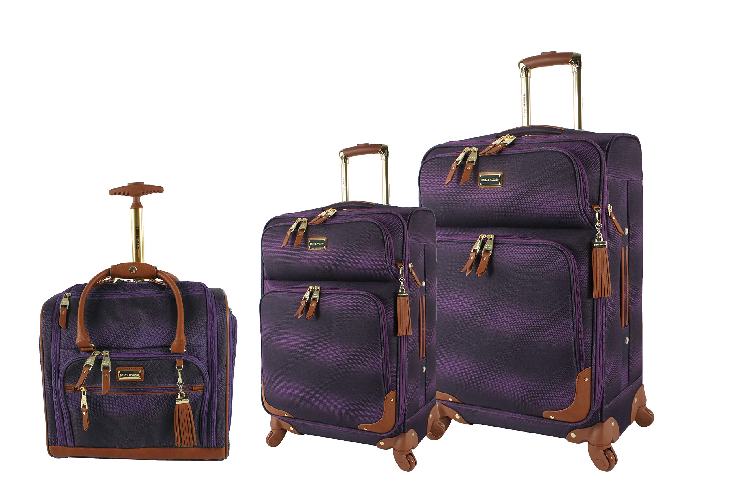 Steve Madden Unisex-Adult Luggage Spinner Suitcase - Shadow Purple, One Size Carry-On for Travel, Business Trips & Vacations