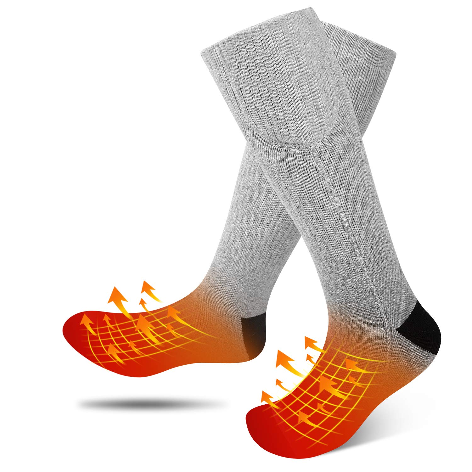 Rechargeable Heated Socks for Women & Men - Winter Thermal Cotton Socks for Skiing, Hiking & Outdoor Sports - Perfect for Cold Weather Activities