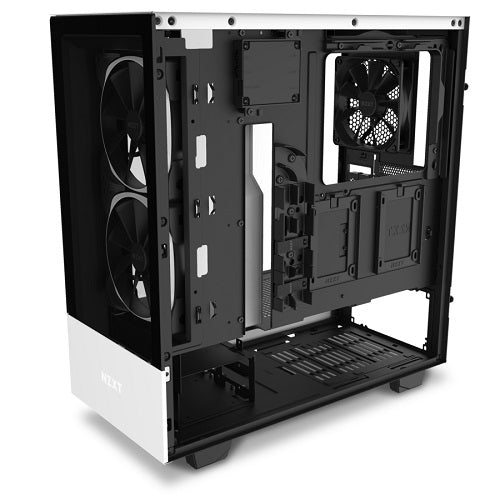 Premium H510 Elite Compact Mid Tower ATX PC Case - Tempered Glass & Smart Device V2 | Matte Black/White | Gaming & Workstation Builds