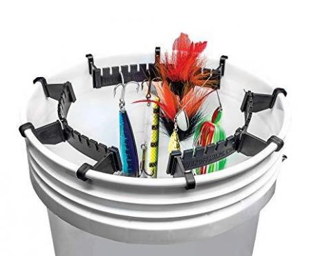 Du Bro Bucket Lure Holder - Fishing Tackle Storage Organizer for Bass, Trout & Saltwater Lures - Perfect for Boat, Kayak & Shore Fishing Accessories