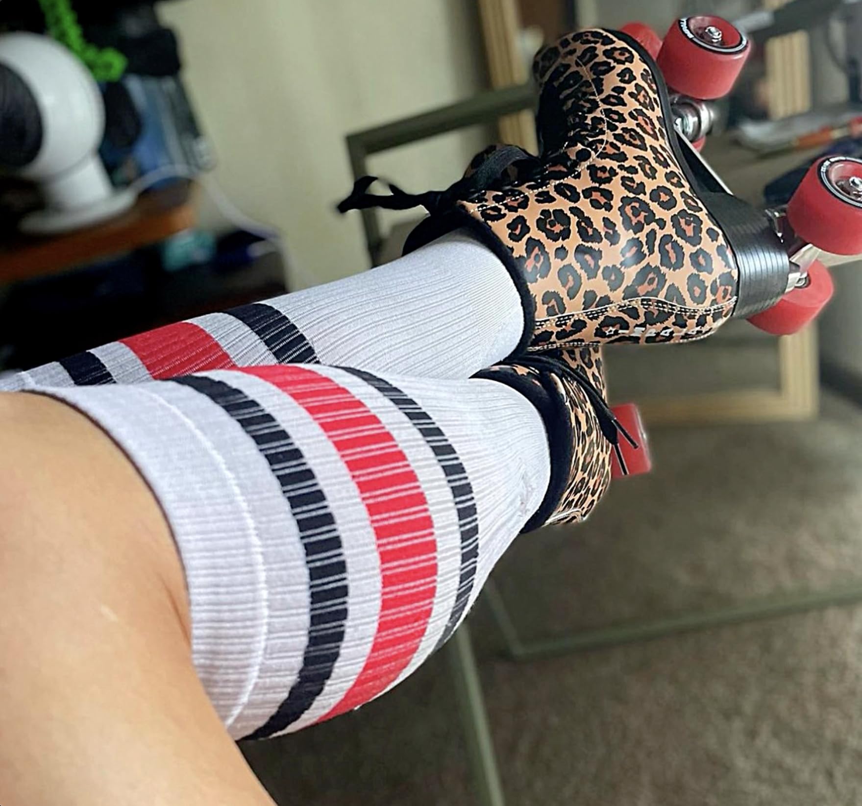 Old Bones Compression Socks - Red Stripes Athletic Socks for Men & Women (15-20 mmHg) - Improve Circulation & Recovery for Running, Travel & Work
