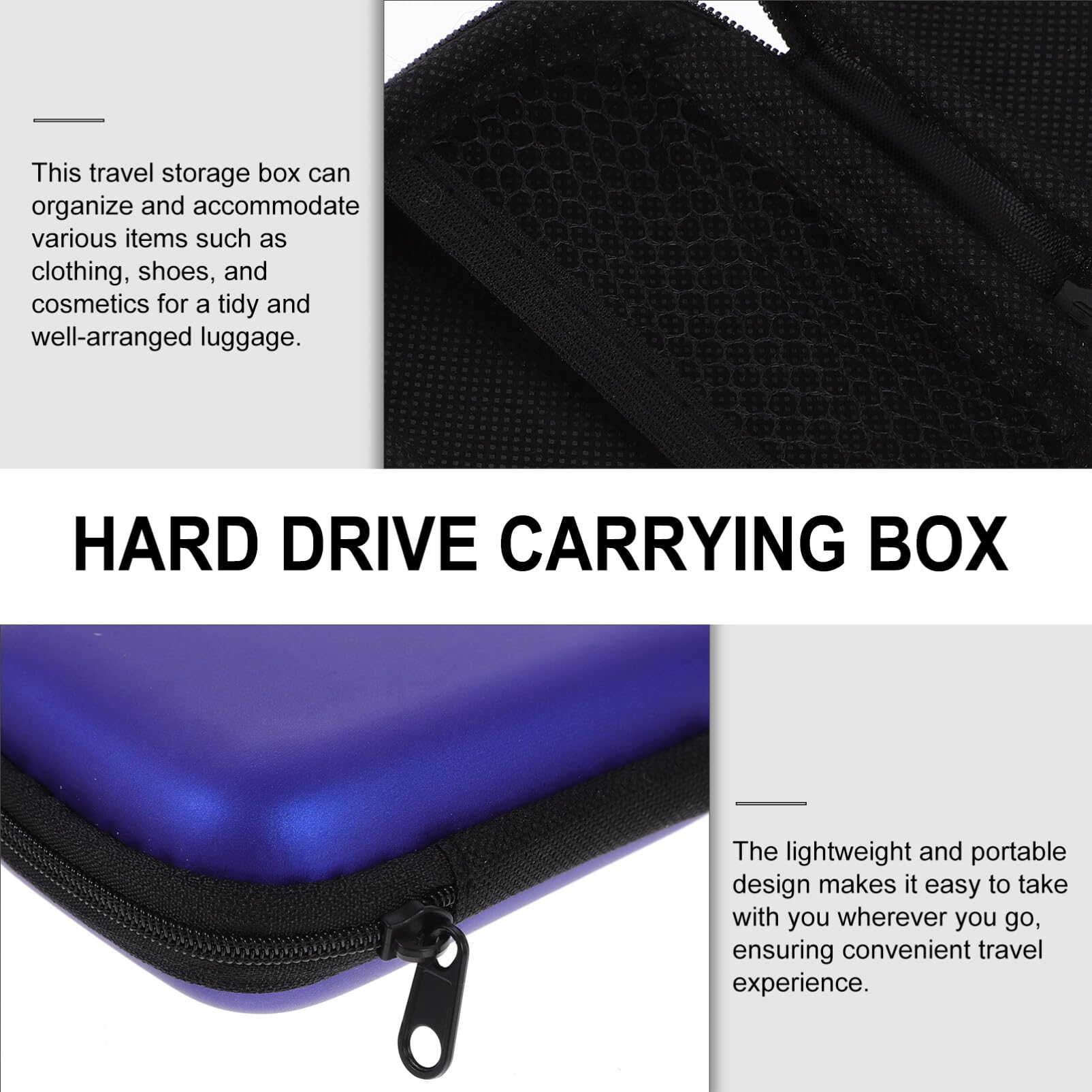 UKCOCO Small HDD Case - Portable Hard Drive Protective Storage Box (2 Pack) - Shockproof & Durable Hard Disk Carrying Case for Computer Accessories - Perfect for Travel, Office & Data Backup Storage