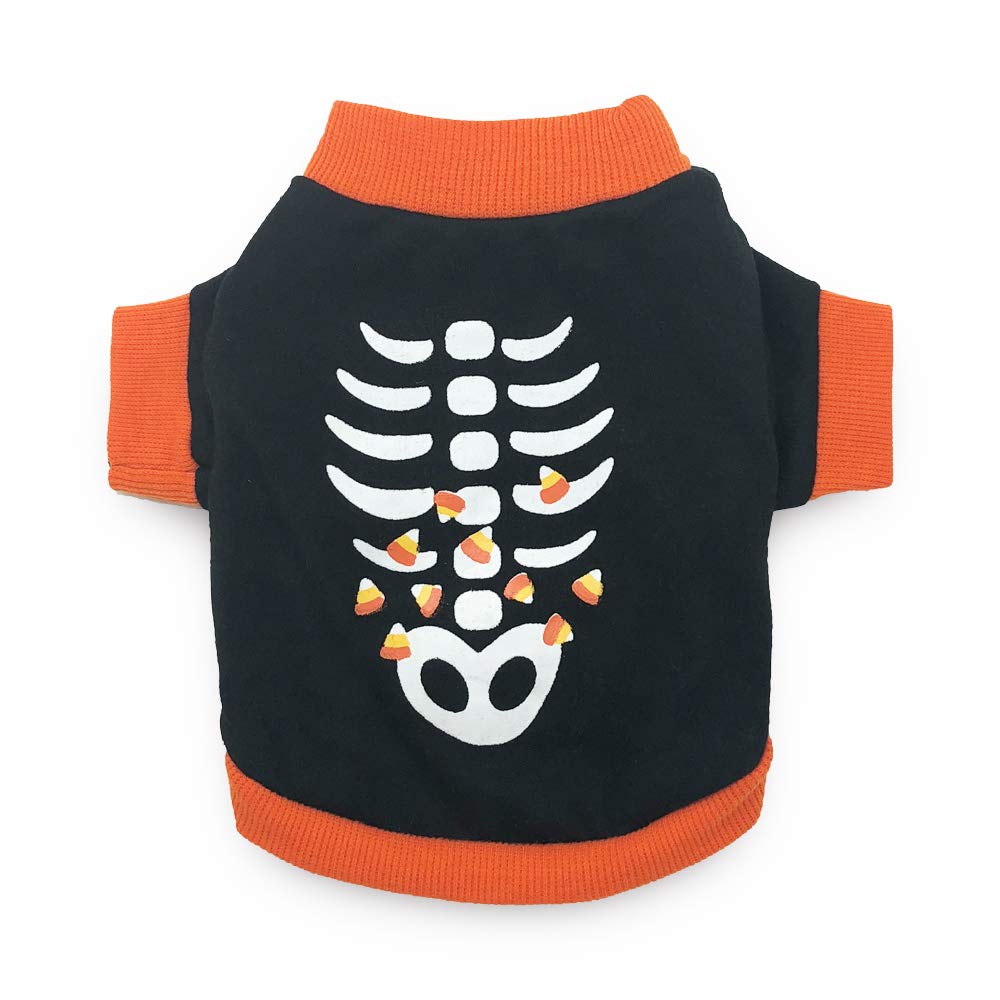 **Skeleton Dog Costume for Halloween - Funny Bone Print Halloween Shirts for Small & Large Dogs - Perfect for Pet Parties, Trick or Treat & Costume Contests**