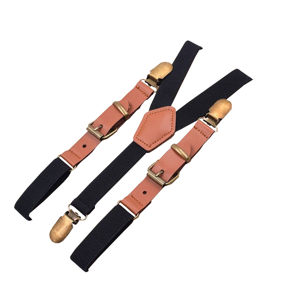 Unisex Y-Shape 3-Clip Elastic Suspenders for Work & Fashion