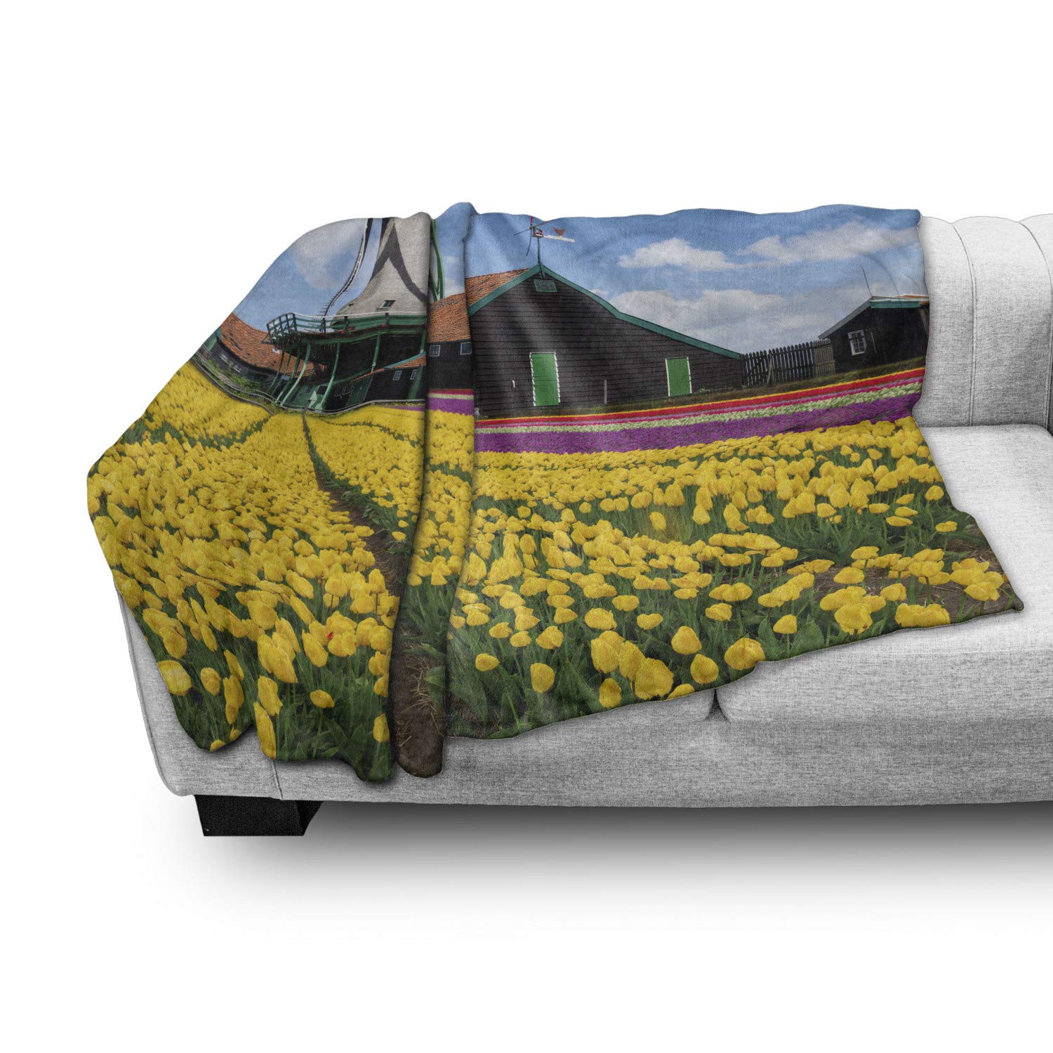 Ambesonne Windmill Fleece Throw Blanket - 50