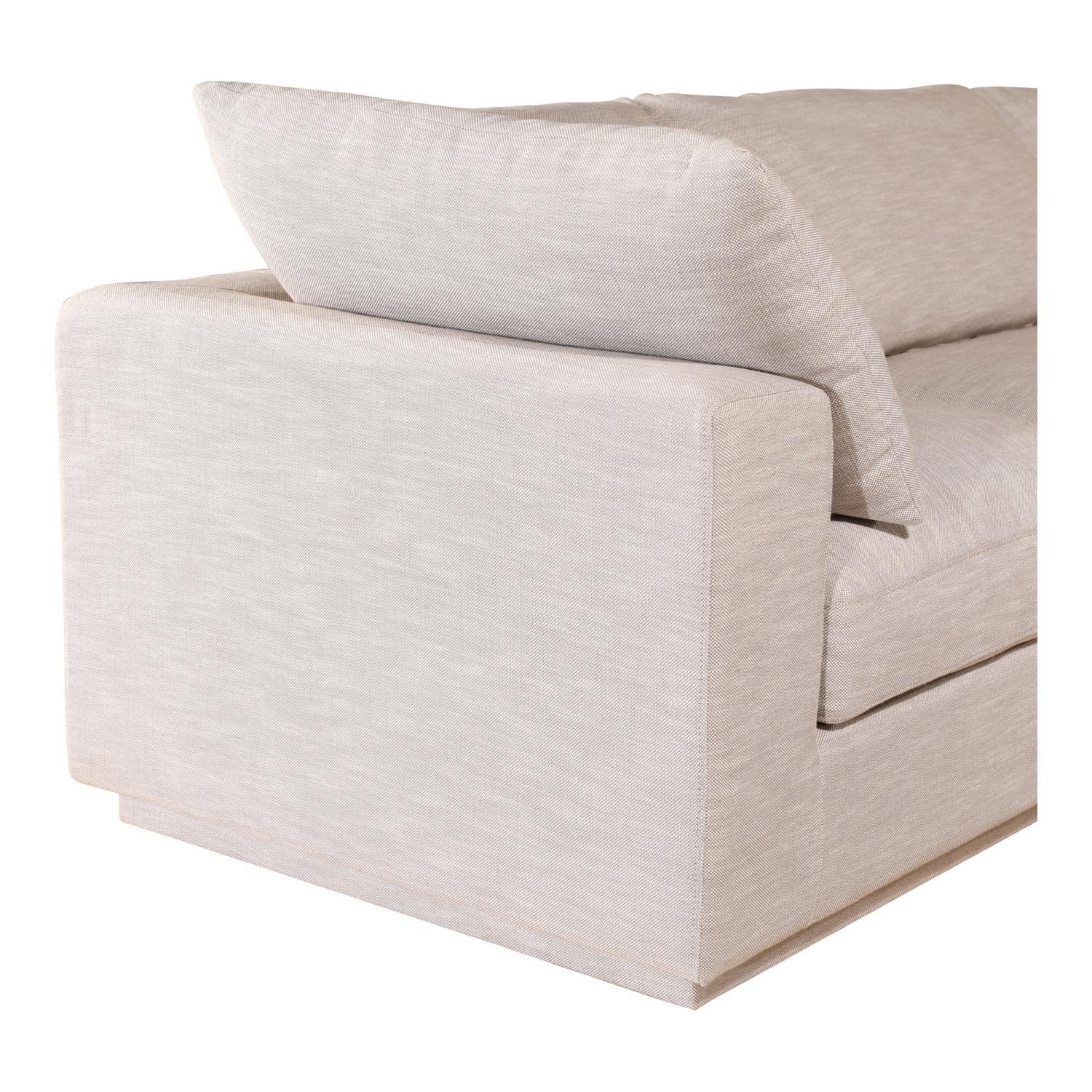 Moe's Home Collection Justin Signature Modular Sectional Sofa - Light Grey Fabric - Modern L-Shaped Couch for Living Room, Family Room & Home Theater