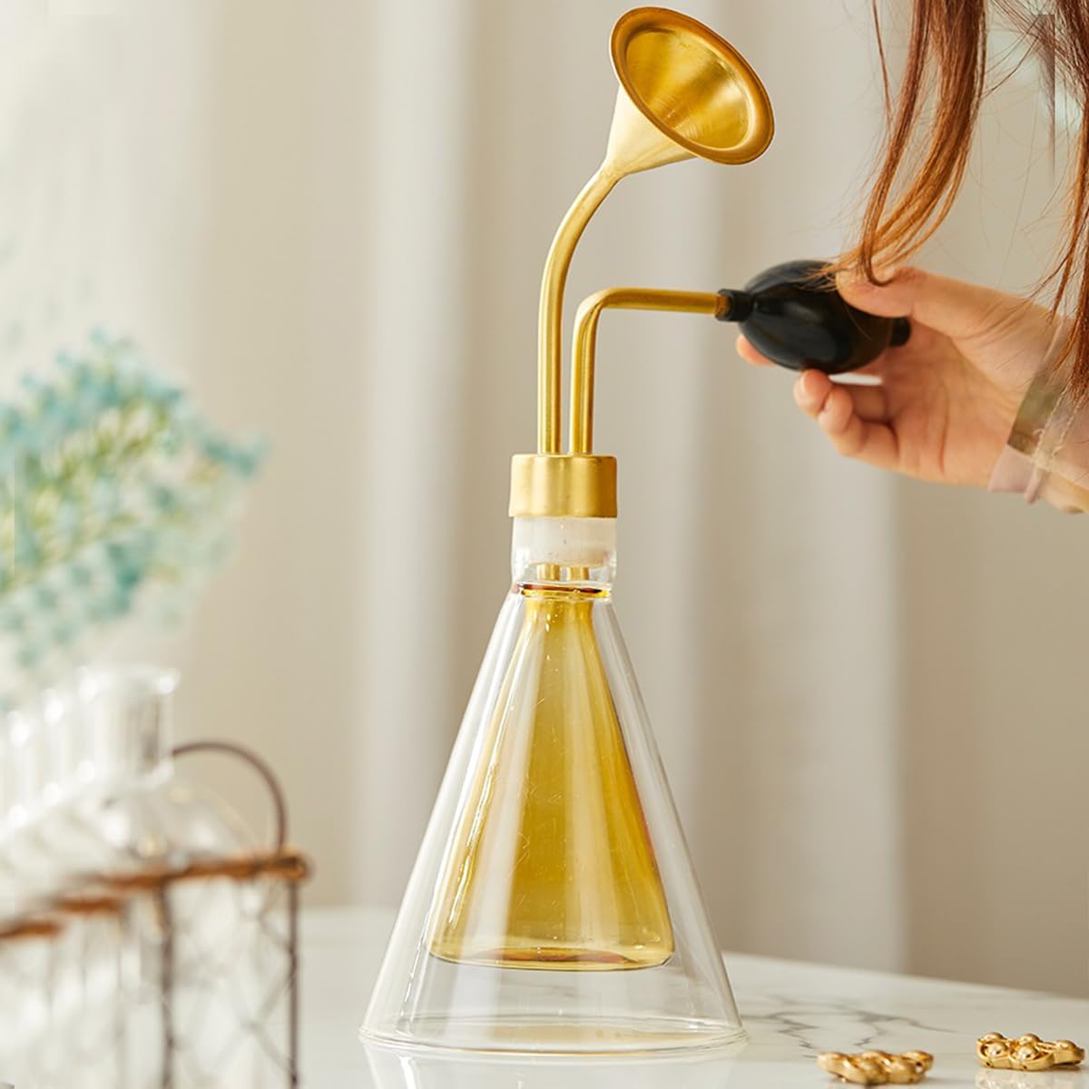 Premium Essential Oil Erlenmeyer Flask - Clear Glass Perfume Bottle for Fragrance Storage & Aromatherapy | Perfect for DIY Perfume Making, Home Scenting & Laboratory Use