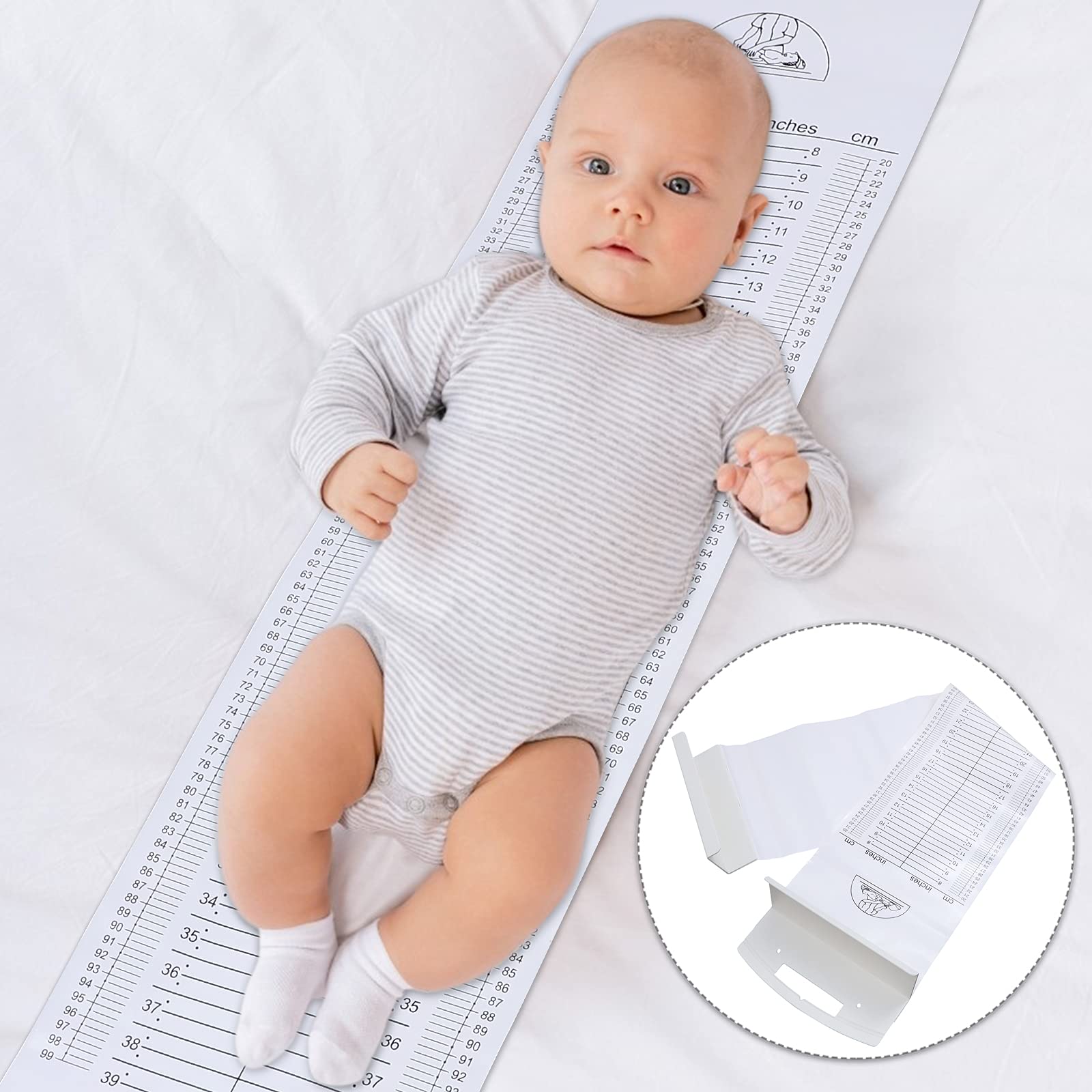 Baby Height Measuring Mat - Safe & Accurate Infant Growth Ruler for Newborns & Toddlers - Perfect for Nursery, Pediatric Checkups & Milestone Tracking