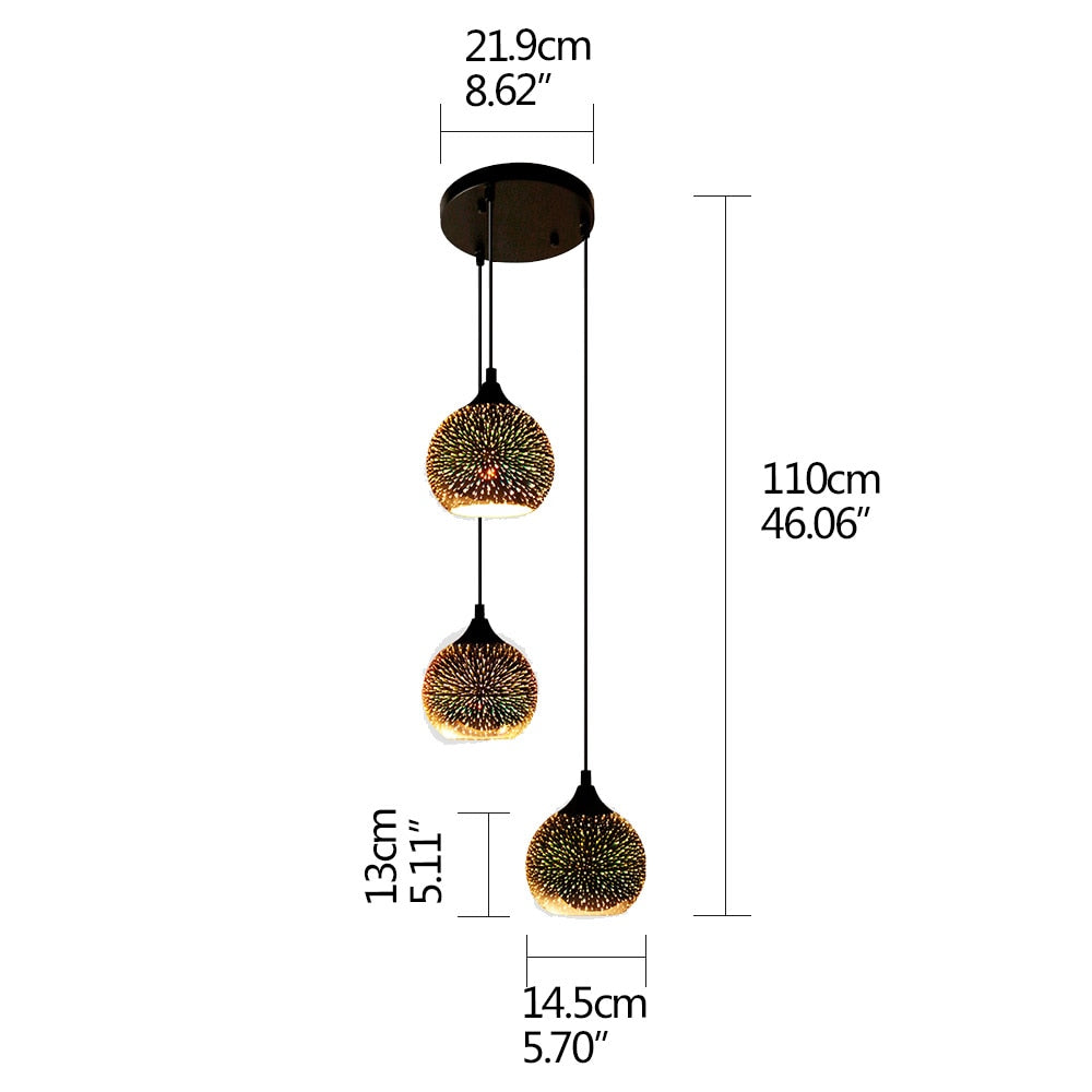 Celestial Starry Sky Hanging Glass Chandelier - Elegant Ceiling Light Fixture for Bedroom, Dining Room & Living Room Decoration - Perfect for Home, Wedding & Romantic Ambiance Lighting