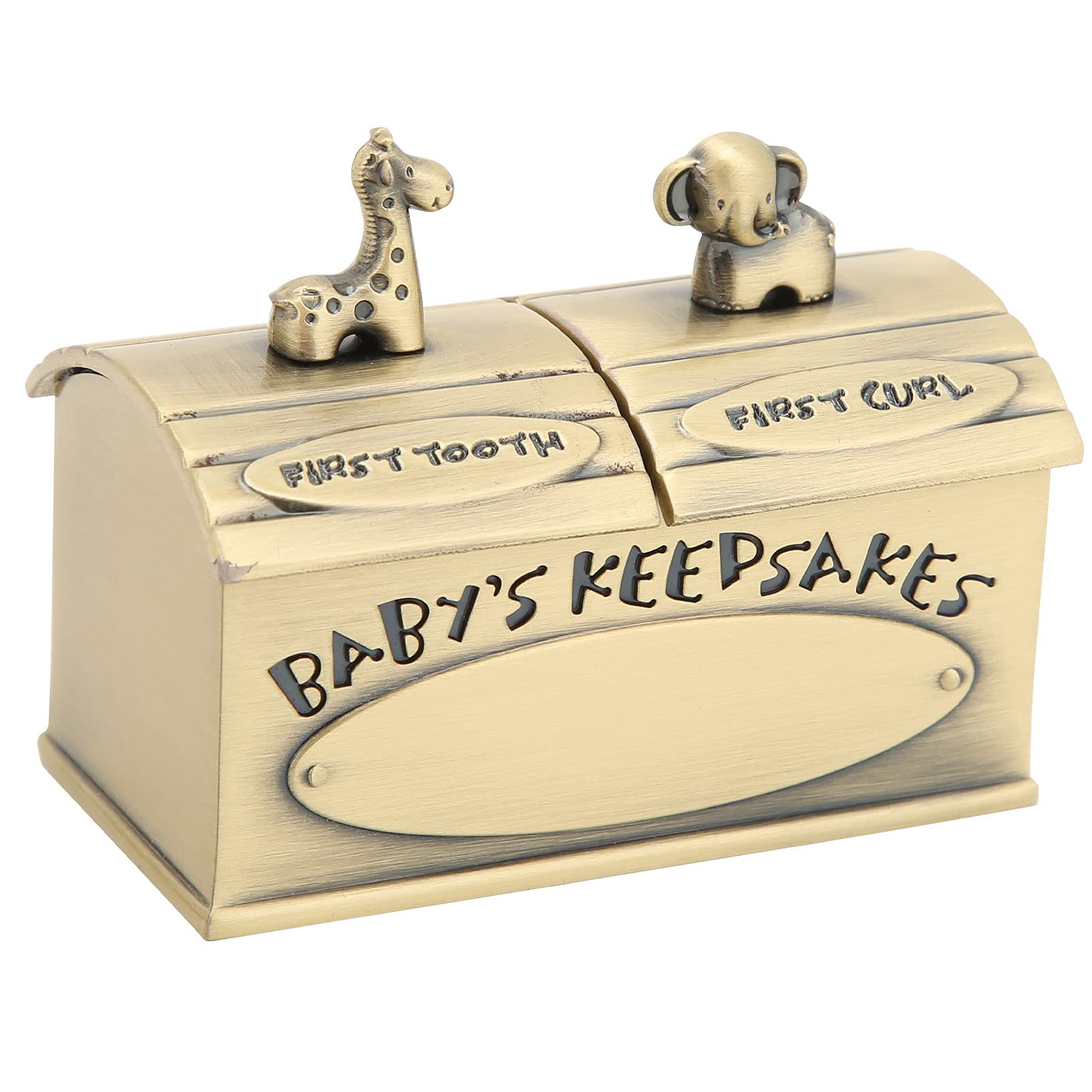 Baby Tooth Keepsake Box - Green Patina Memory Box for First Tooth & Hair Collection | Durable, Fade-Proof Design for Cherished Childhood Mementos | Perfect Baby Shower Gift & Nursery Decor