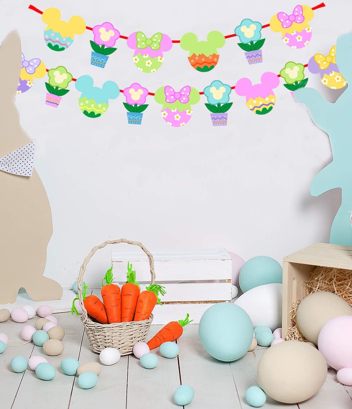 15-Piece Easter Egg Hanging Garland - Spring Themed Fireplace Banner for Easter Decorations, Holiday Home Decor & Birthday Party | Perfect for Indoor Fireplace, Wall, Tree, and Party Decorations