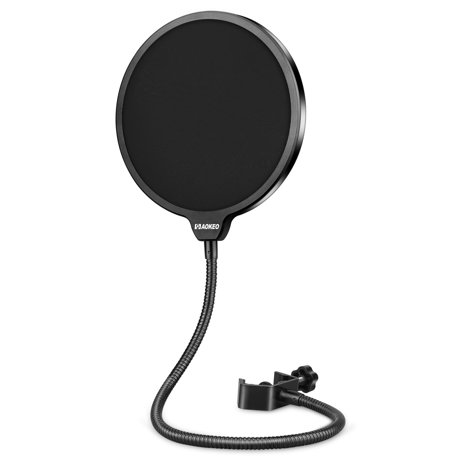 Professional Microphone Pop Filter - Dual Layered Wind Screen with 360° Flexible Gooseneck for Blue Yeti & Other Mics - Perfect for Podcasting, Streaming & Voice Recording