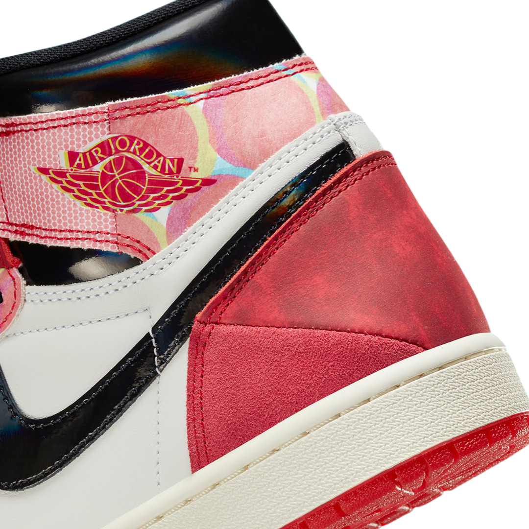Air Jordan 1 High OG SP Spider-Verse Next Chapter Sneakers - University Red, Black & White Colorway | Limited Edition Basketball Shoes for Collectors & Streetwear Fashion