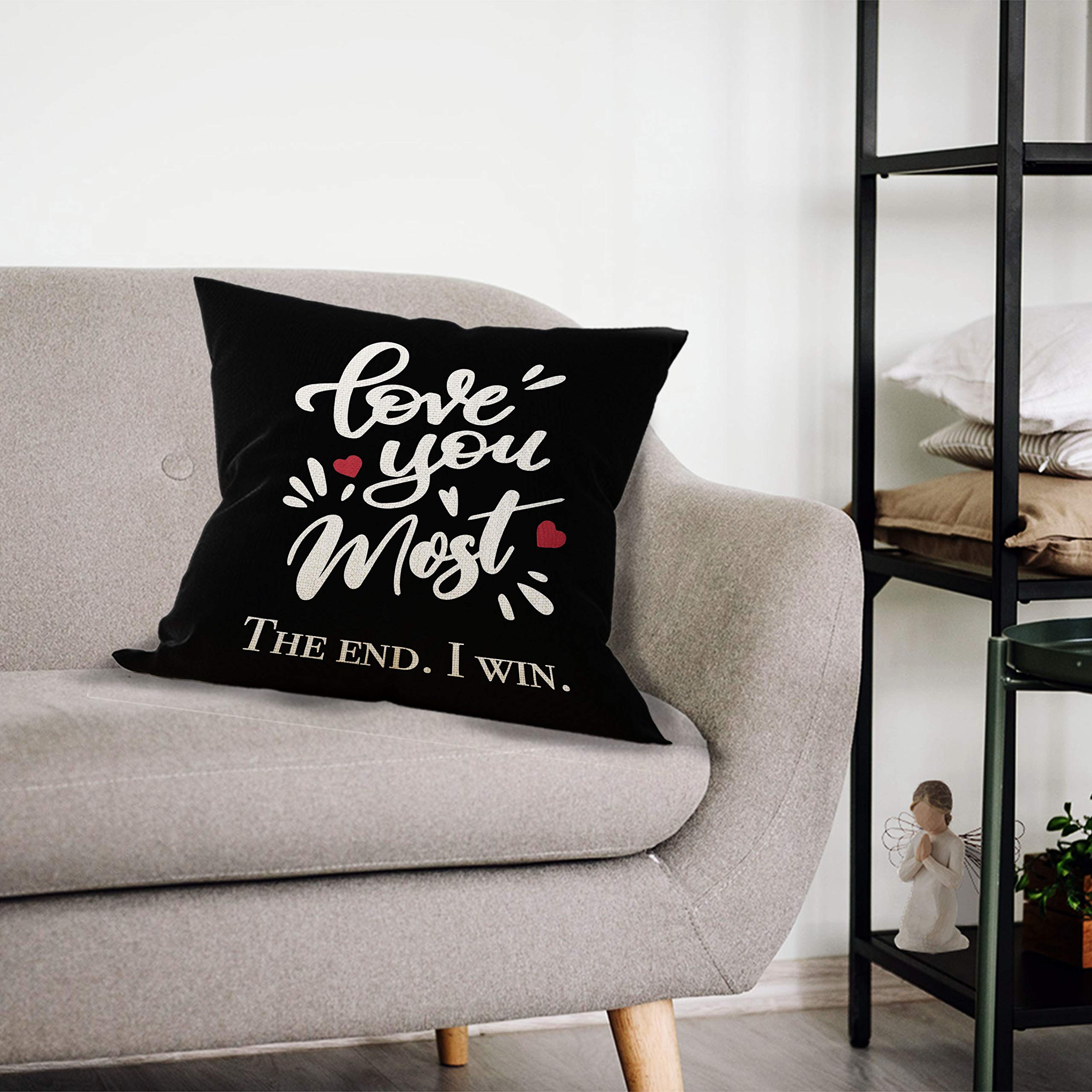 I Love You More Pillow Cover 18x18 - Romantic Gift for Couples | Valentine's Day, Anniversary