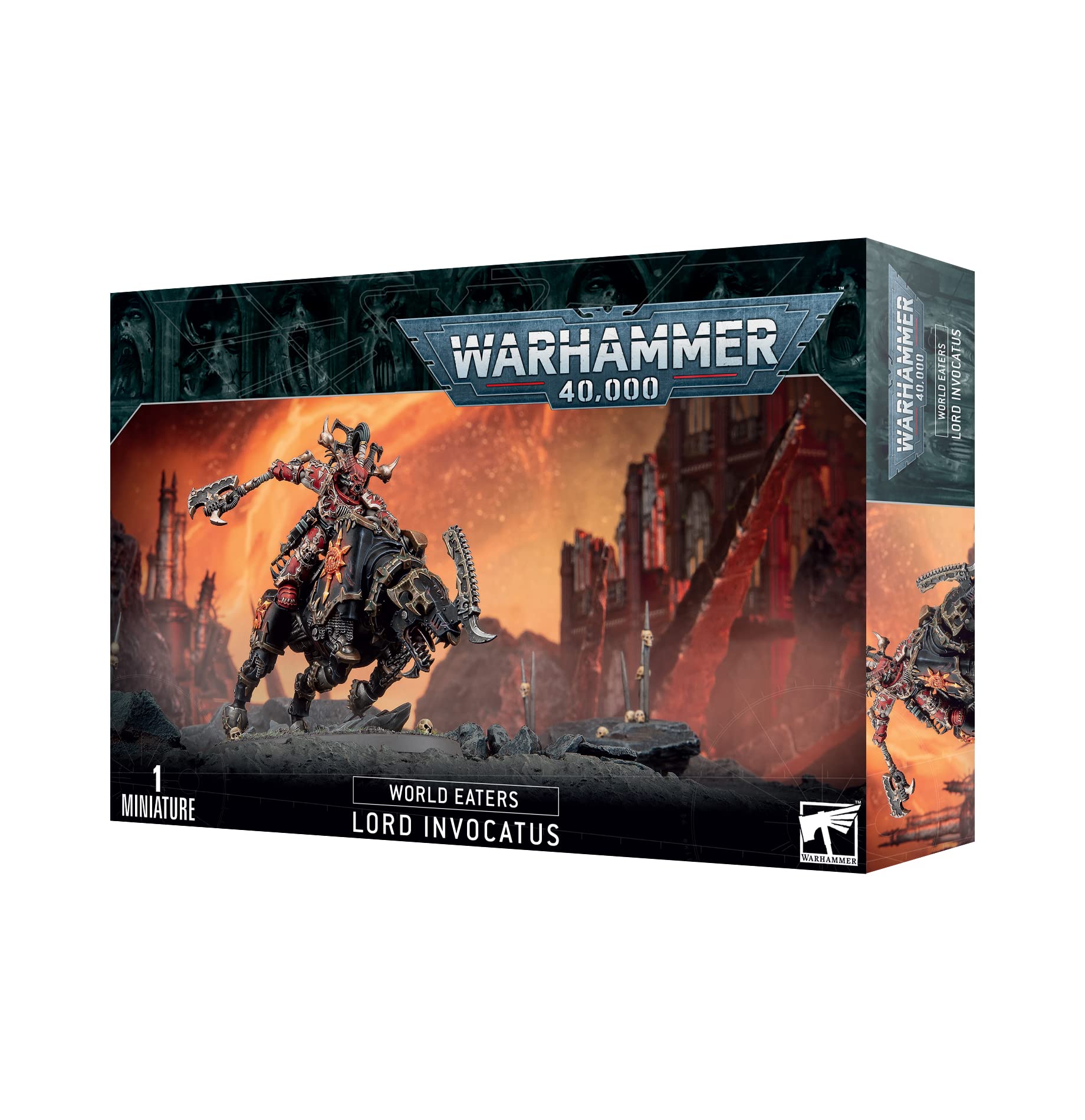 Warhammer 40,000 World Eaters Lord Invocatus Red Miniature Figure - Collectible Tabletop Wargaming Model for Warhammer 40K Battles and Painting