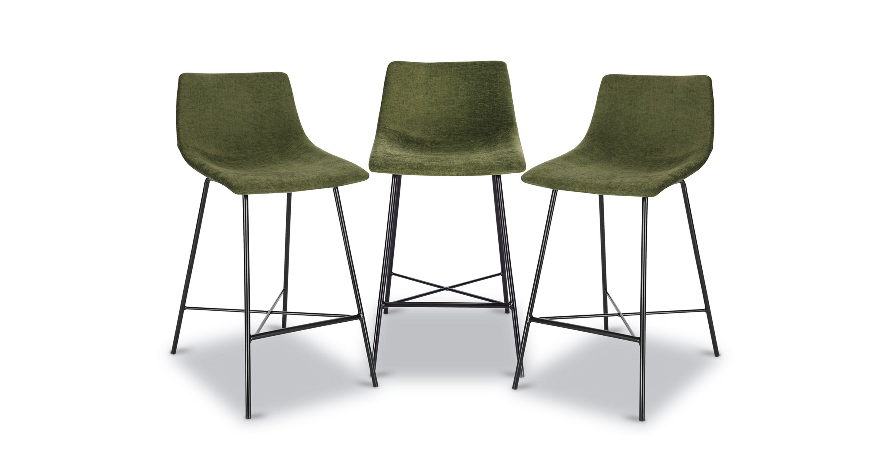 Paxton 24 Inch Velvet Counter Stool - Modern Kitchen Bar Stool with Padded Seat for Dining, Breakfast Nook, and Home Decor