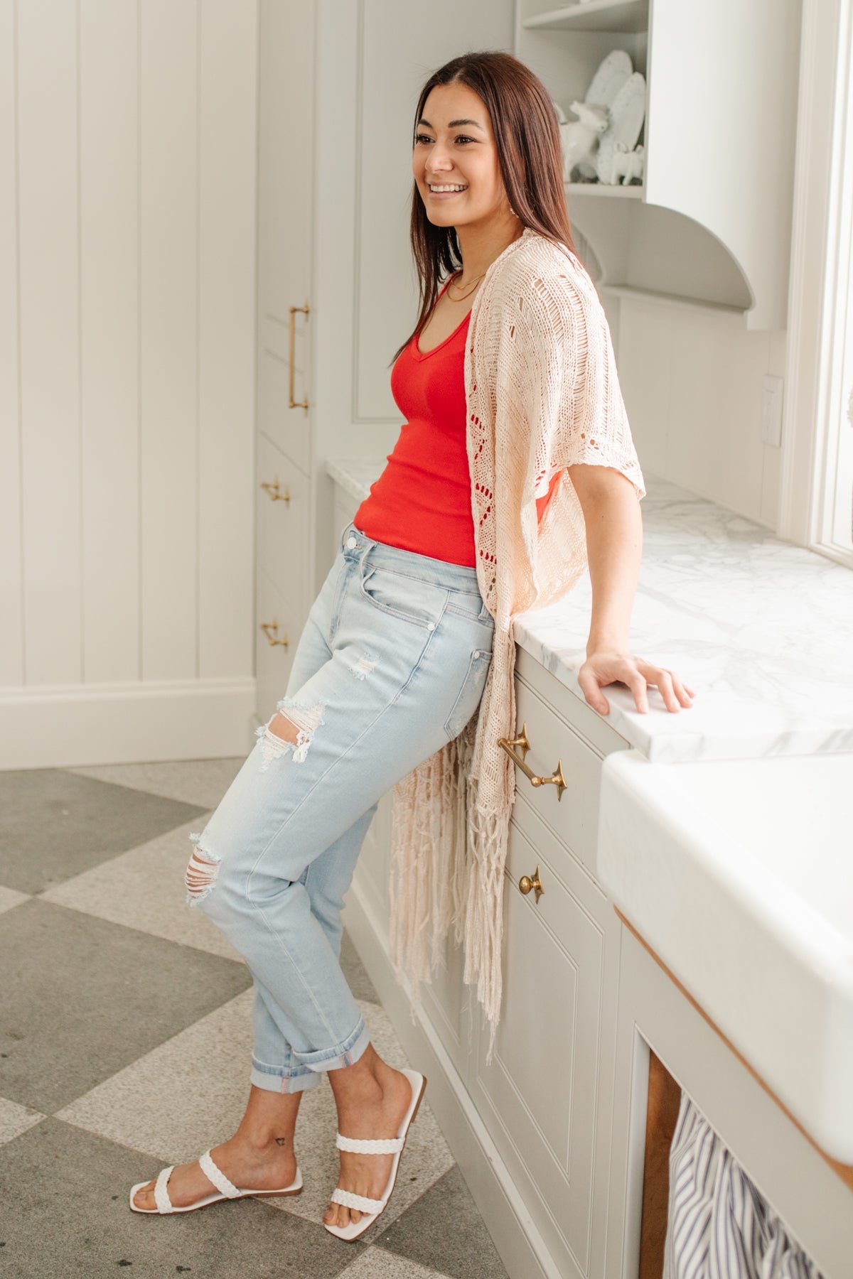 Super Light Destroyed Boyfriend Jeans for Women - Vintage Ripped Distressed High Waist Denim Pants (Casual Streetwear, Date Night, Weekend Outfits)