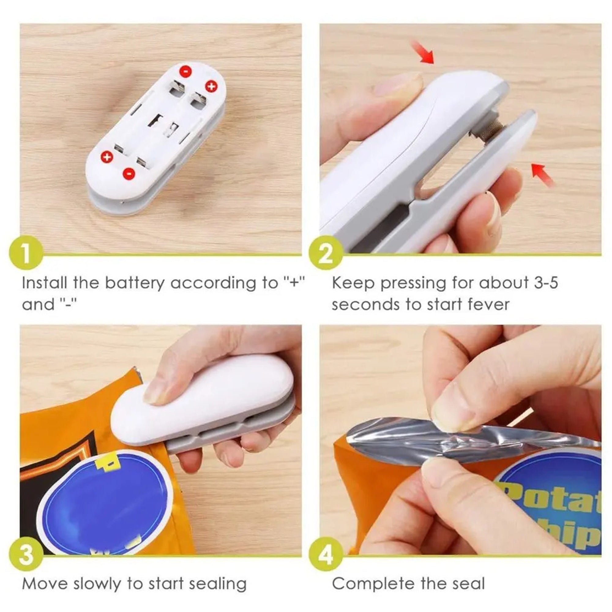 Instaheat Electric Bag Sealer for Food Storage - Portable Heat Sealing Machine for Vacuum Bags, Snacks, Coffee, Grains | Perfect for Kitchen, Camping, Travel & Meal Prep