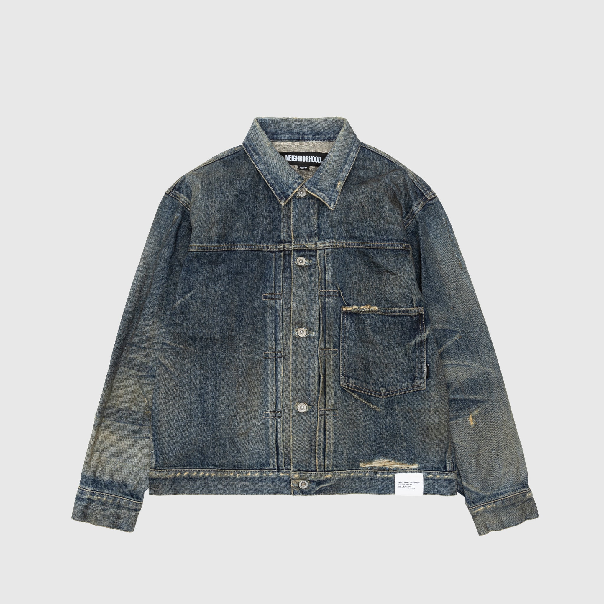 Savage Denim Type 1 Jacket - Vintage Style Men's Trucker Jacket - Distressed Denim Outerwear for Casual Wear & Street Style Fashion