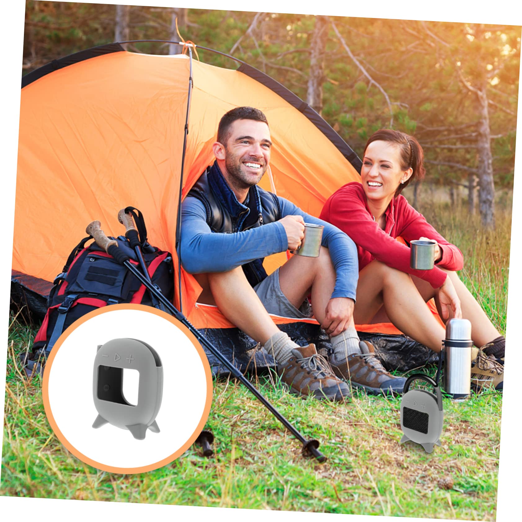 Jojofuny 3-Pack Impact Absorbing Wireless Speaker Sleeve Case for 4 Speakers - Dark Grey Scratch Protection (4 Boxes x 3) - Perfect for Travel, Gym & Outdoor Adventures