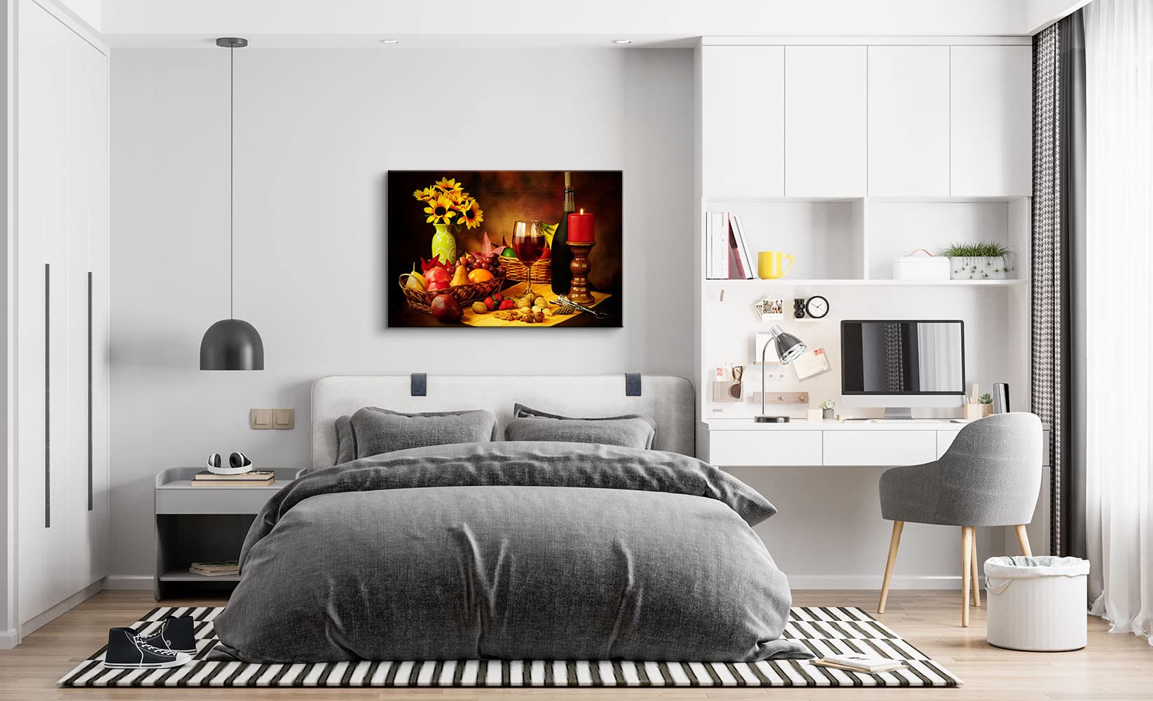 Modern Kitchen Wall Art - Food & Wine Canvas Prints for Dining Room Decor - Ready to Hang 12x18 Inch - Perfect for Farmhouse, Apartment & Restaurant Wall Decoration