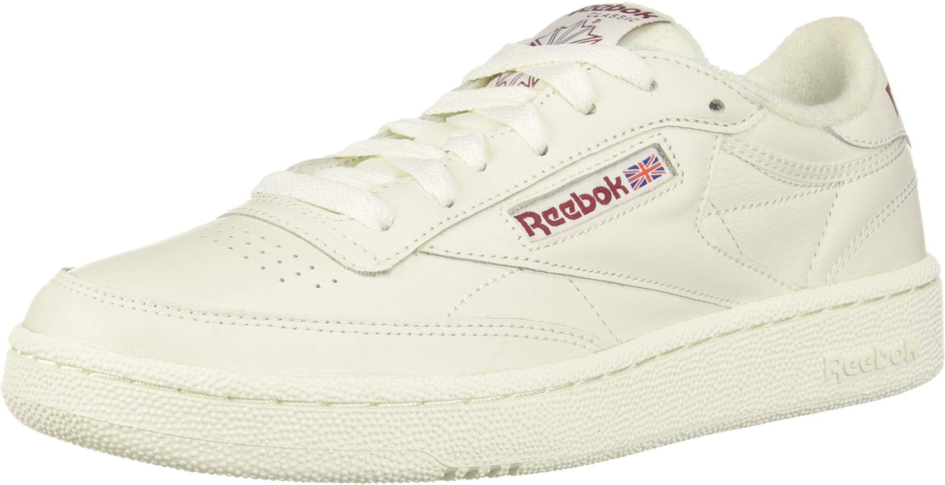 Reebok Men's Club C 85 Vintage Sneakers - White/Red Retro Athletic Shoes Size 9.5 US - Casual Wear & Gym Training for Men