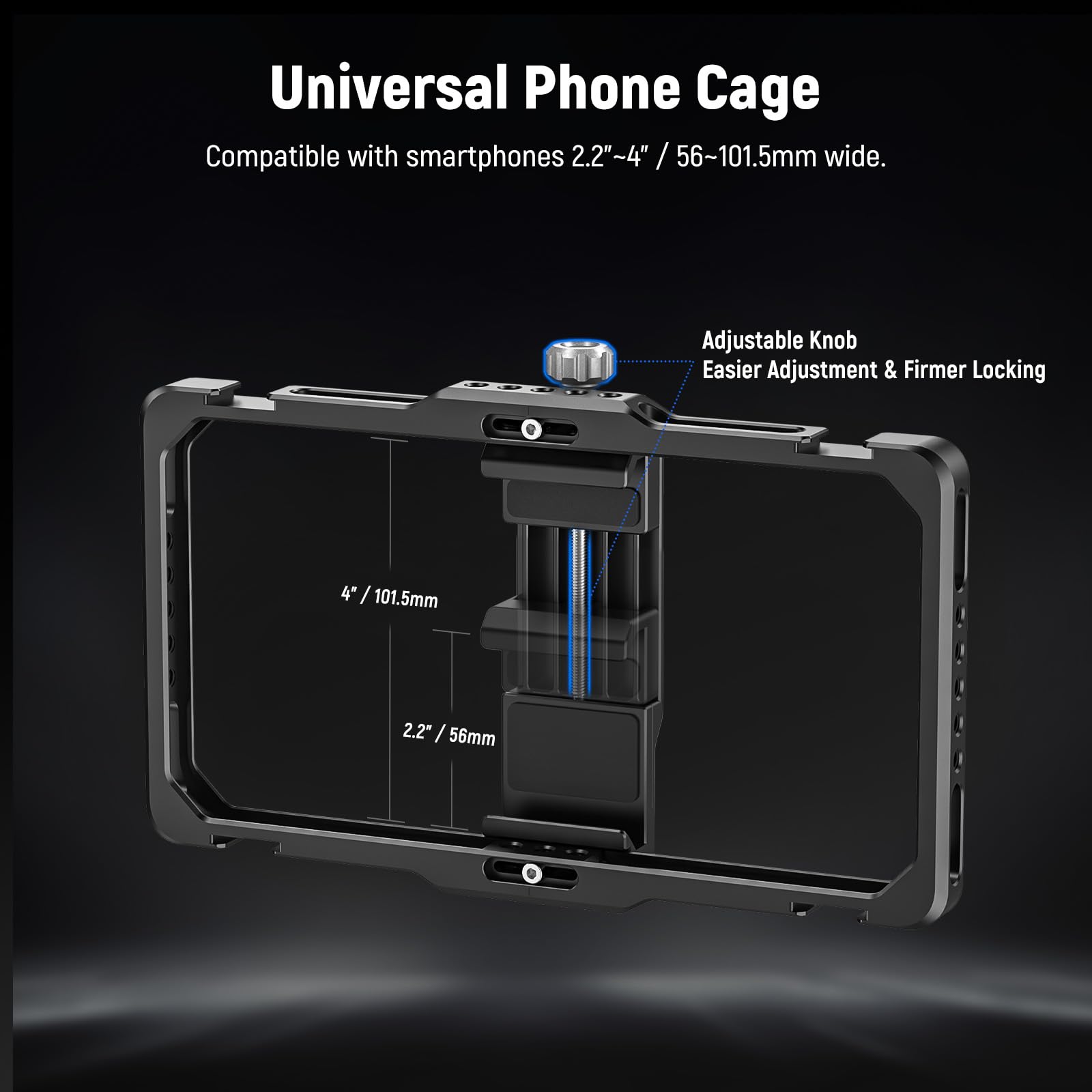 **NEEWER Universal Phone Cage Stabilizer Video Rig with Bluetooth Shutter, RGB LED Light & USB-C Mic - Compatible with iPhone 16 Pro Max/15 Pro Max, Samsung S24 Ultra (PA009E) - Perfect for Vlogging, Live Streaming & Content Creation**