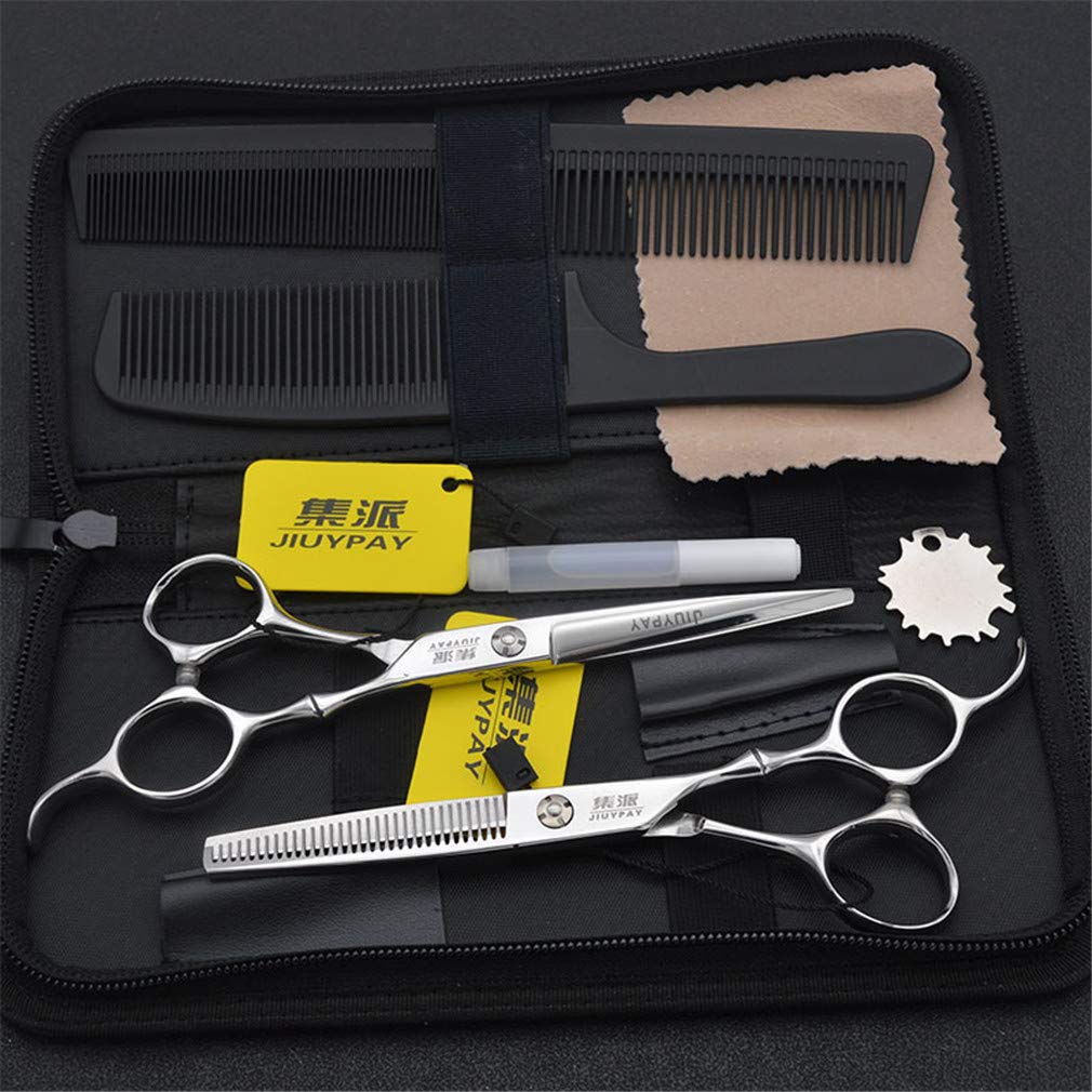 Premium Japanese Steel Hair Cutting Scissors Set - Professional Hairstylist Shears (Straight & Thinning Scissors) for Salon, Barbershop & Home Use - Perfect for Precision Haircuts, Styling & Texturizing