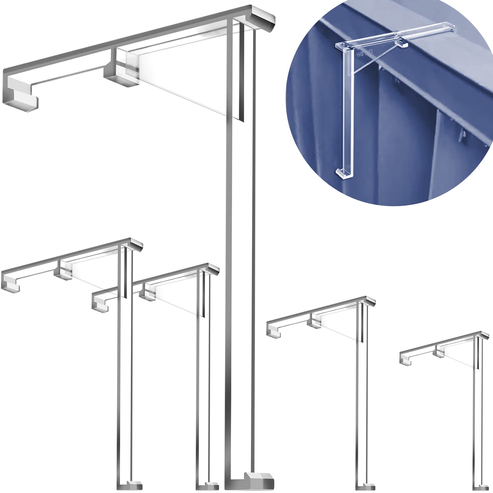 3.5 Inch Clear Vertical Blind Valance Clips - Hidden Valance Retainer Holder for Vertical Blinds Replacement (4PCS) - Perfect for Home, Office & Window Decor