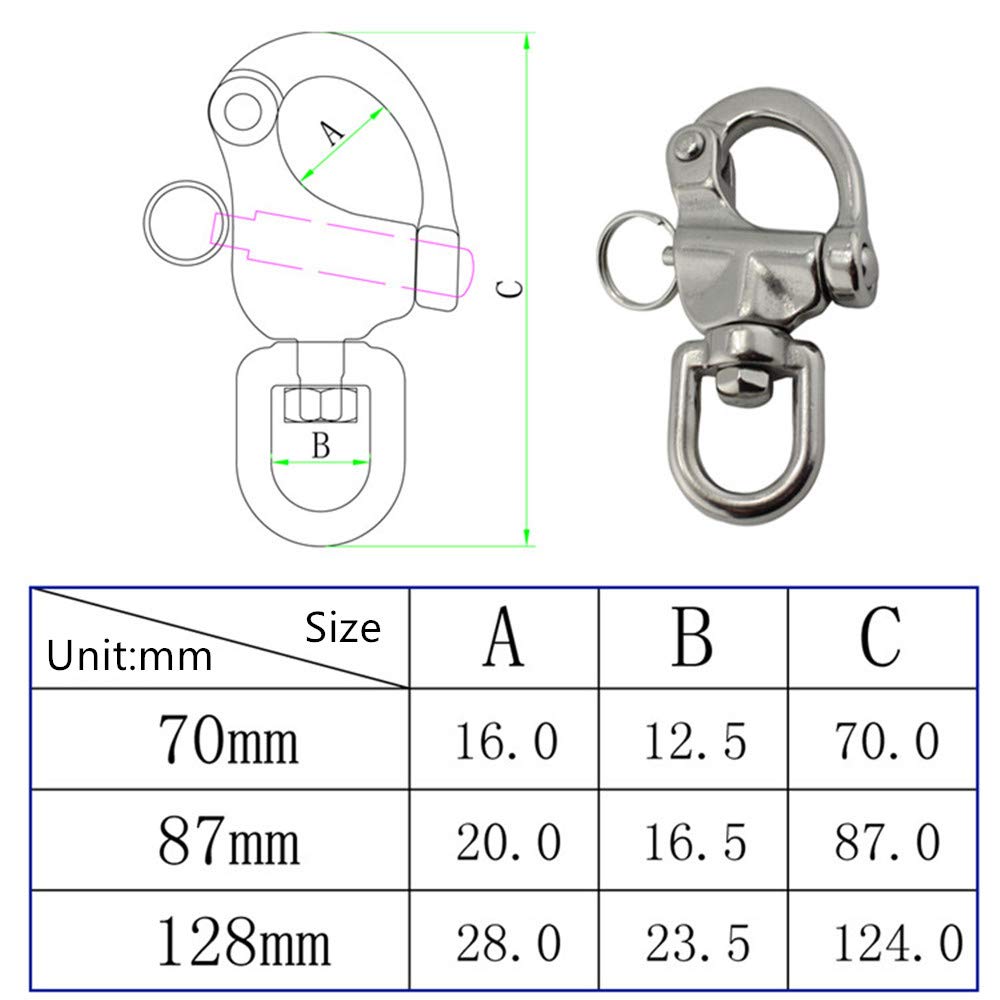 Stainless Steel Swivel Snap Shackle for Sailing & Marine Use