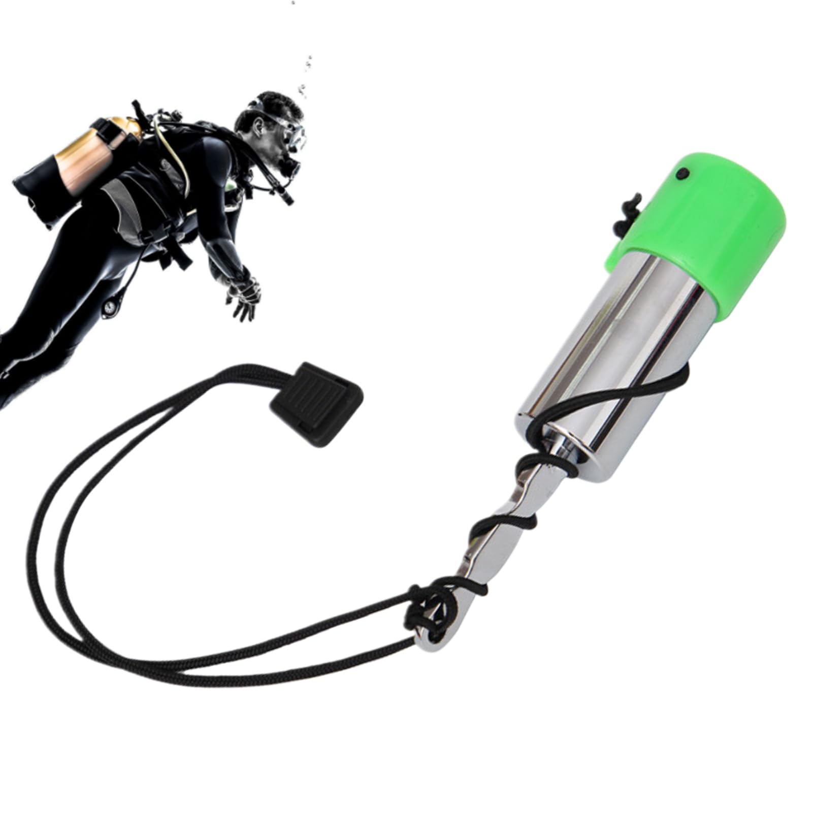 Scuba Diving Noise Maker - Underwater Shaker with Clip, Emergency Whistle & Rattle Stick for Scuba Gear | Survival Signal Bell for Divers | Perfect for Underwater Communication & Emergency Situations