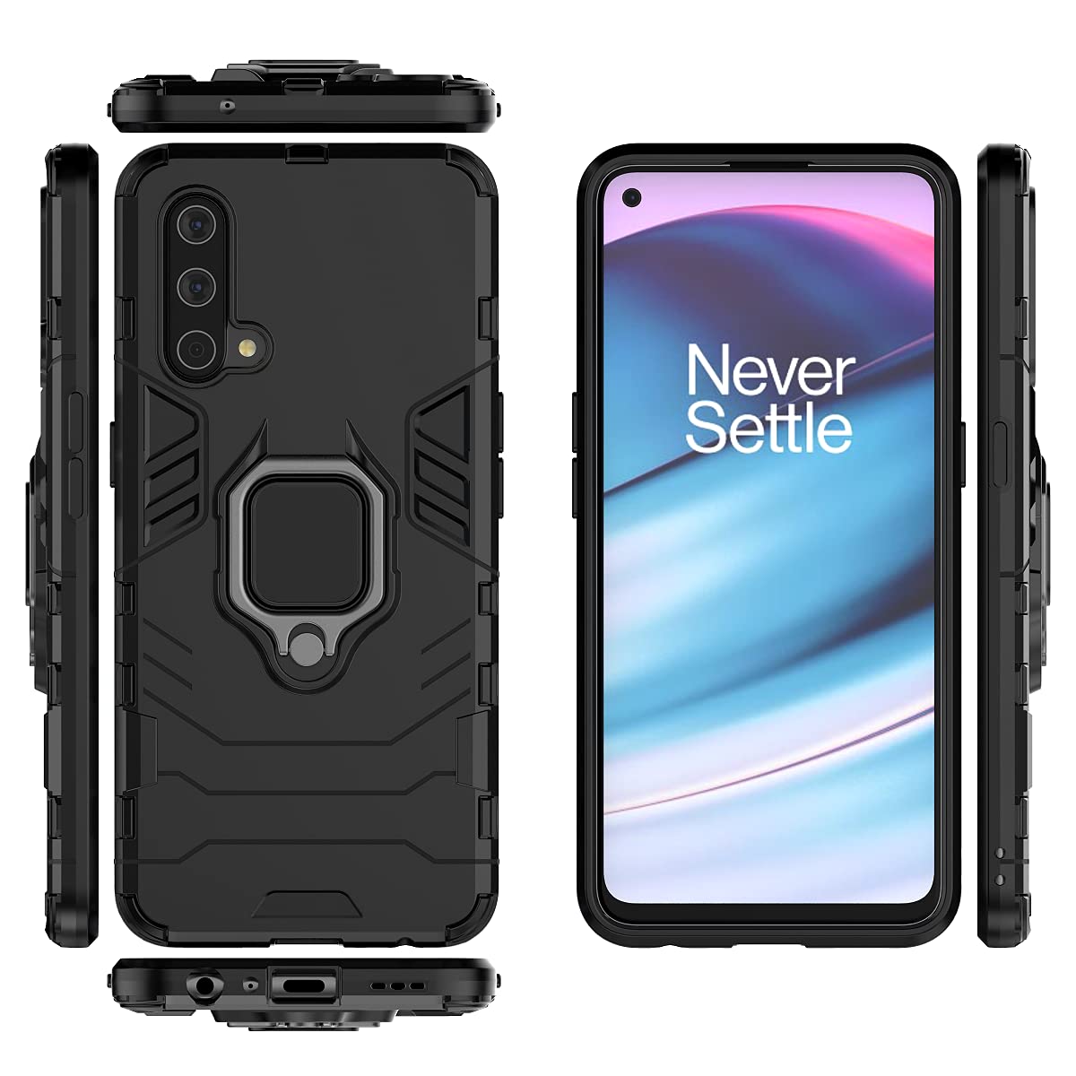 Magnetic Car Mount Case for OnePlus Nord CE 5G - Shockproof Protective Phone Cover with Strong Adhesion for Secure Hands-Free Driving (Black) | Perfect for Commuting, Road Trips & Daily Use