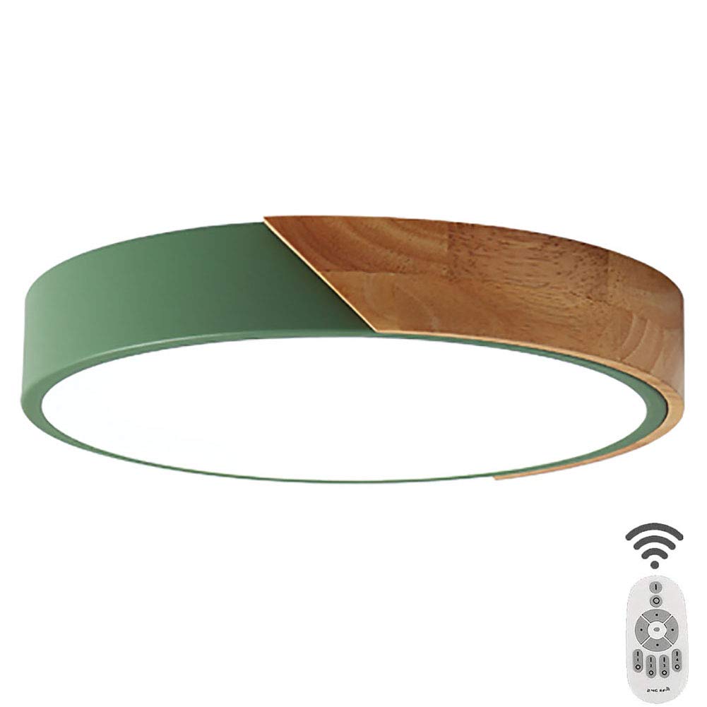 Modern Round Bedroom Lamps - Nordic Green LED Nightstand Lights, Ultra-Thin Ceiling Fixtures for Living Room & Bedside - Energy Efficient Lighting for Cozy Home Decor