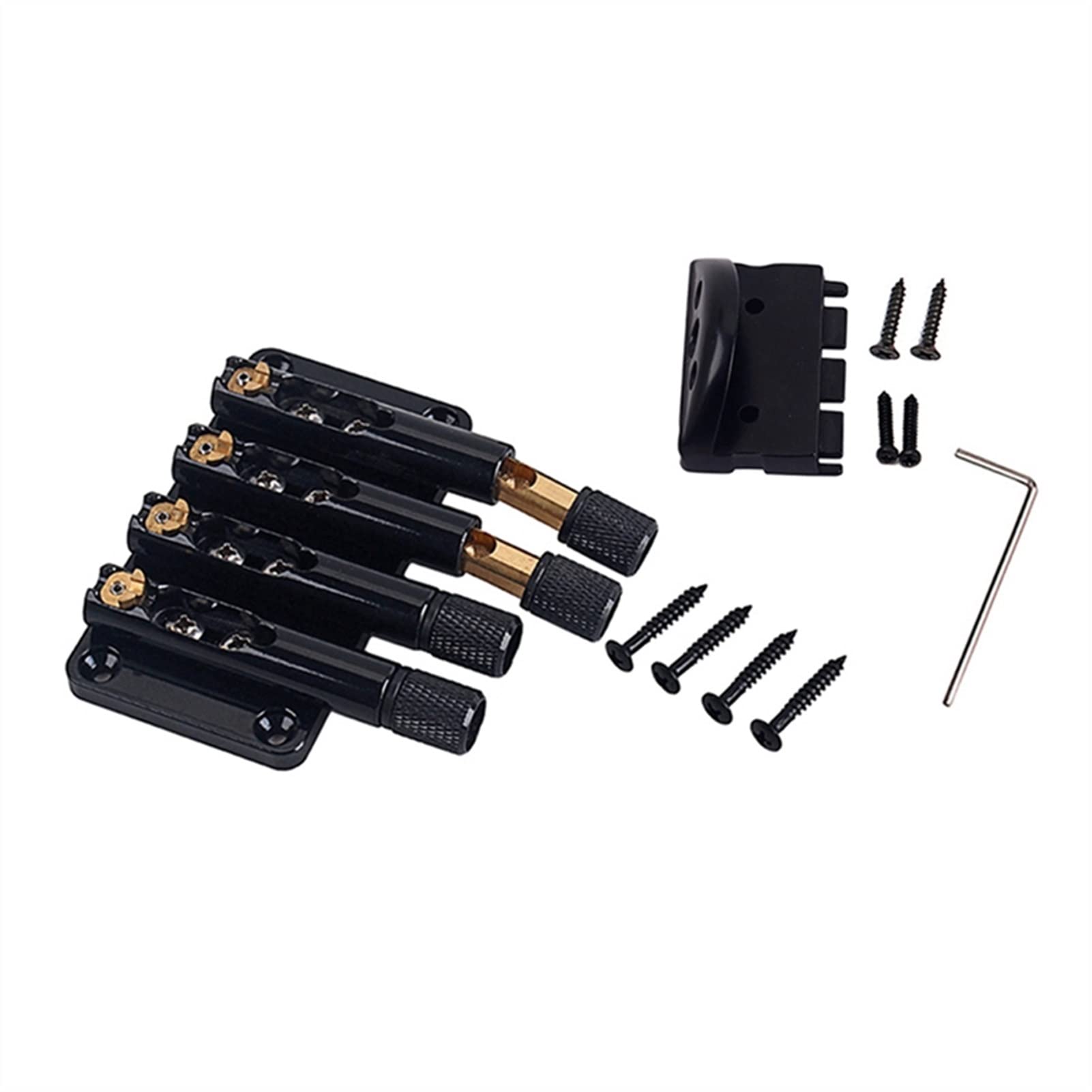4 String Bass Guitar Bridge - Headless Tailpiece with String Locks & Screws for Electric Bass Guitars | Perfect for Professional Musicians & Studio Recording