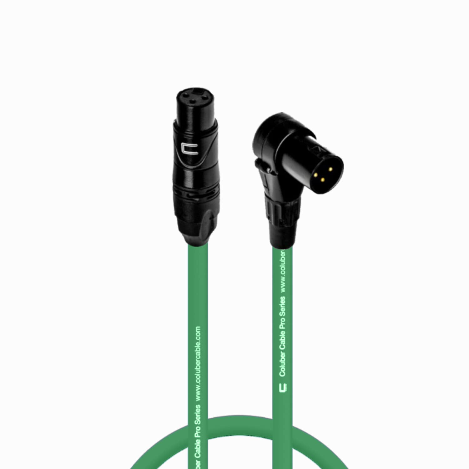 Premium Balanced XLR Cable Female to Right Angle XLR Male 0.5ft - Professional 3-Pin Microphone Connector for Powered Speakers, Audio Interfaces & Mixers - Ideal for Live Performances, Studio Recording & DJ Setups (Green)