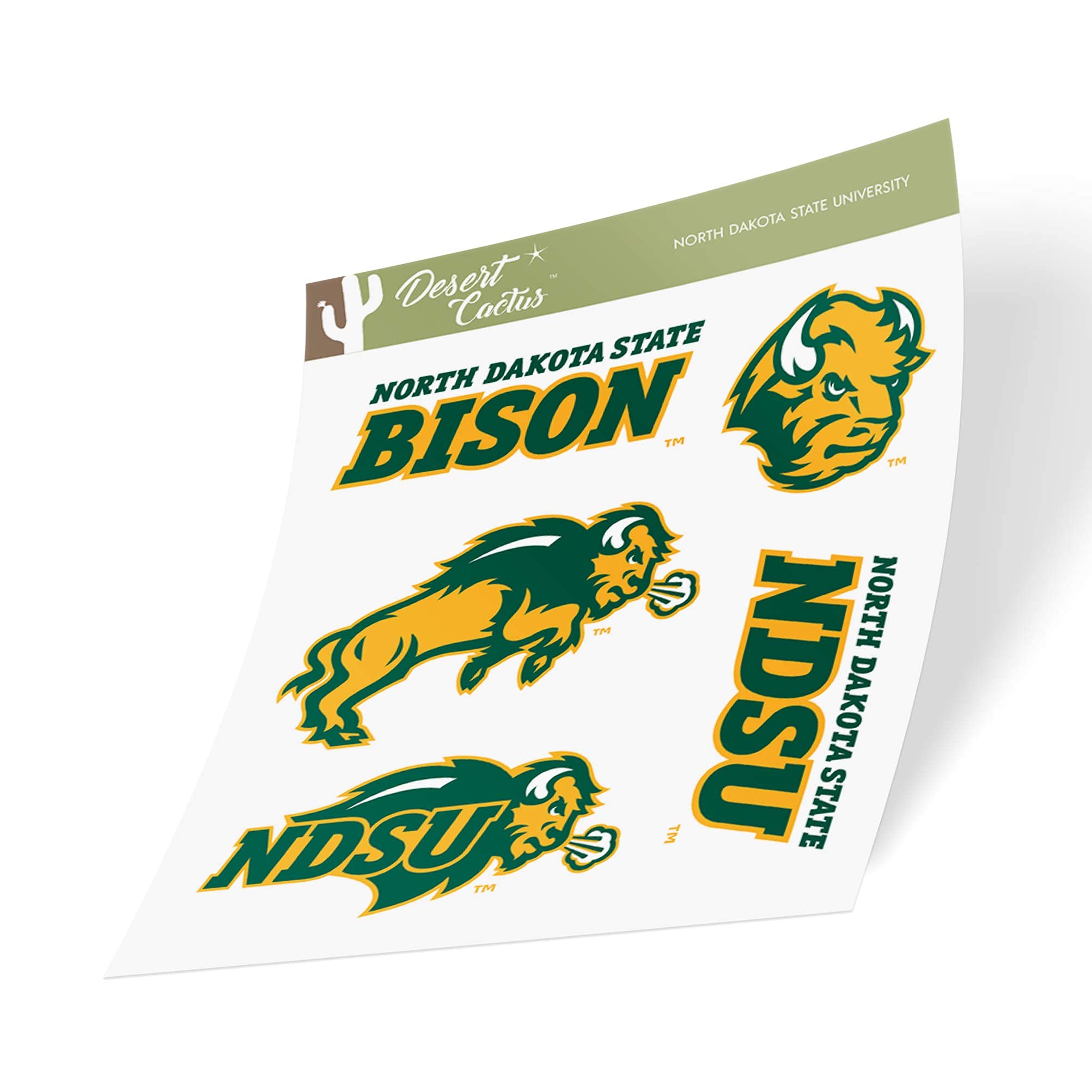 North Dakota State University Bison NDSU Vinyl Decals - Desert Cactus Design for Laptop, Water Bottle, Car & Scrapbook - Perfect for College Students, Alumni & Sports Fans