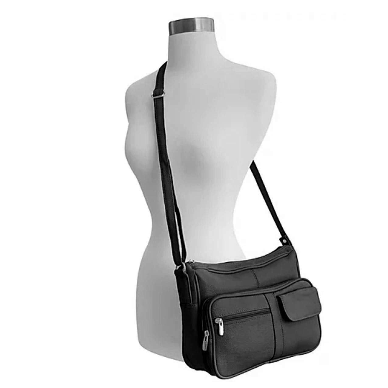 SILVERFEVER Medium Leather Handbag for Women - Stylish Shoulder Bag with Built-in Wallet & Organizer - Perfect for Work, Travel & Everyday Use
