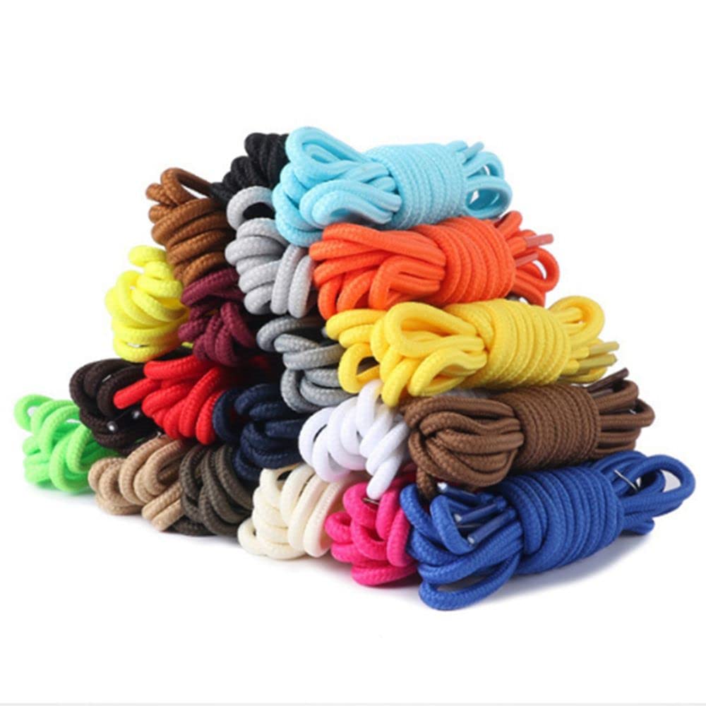 Durable Round Shoelaces for Boots & Sneakers - 47-71 Inch Elastic Sport Shoe Laces - Perfect for Hiking, Running & Everyday Wear