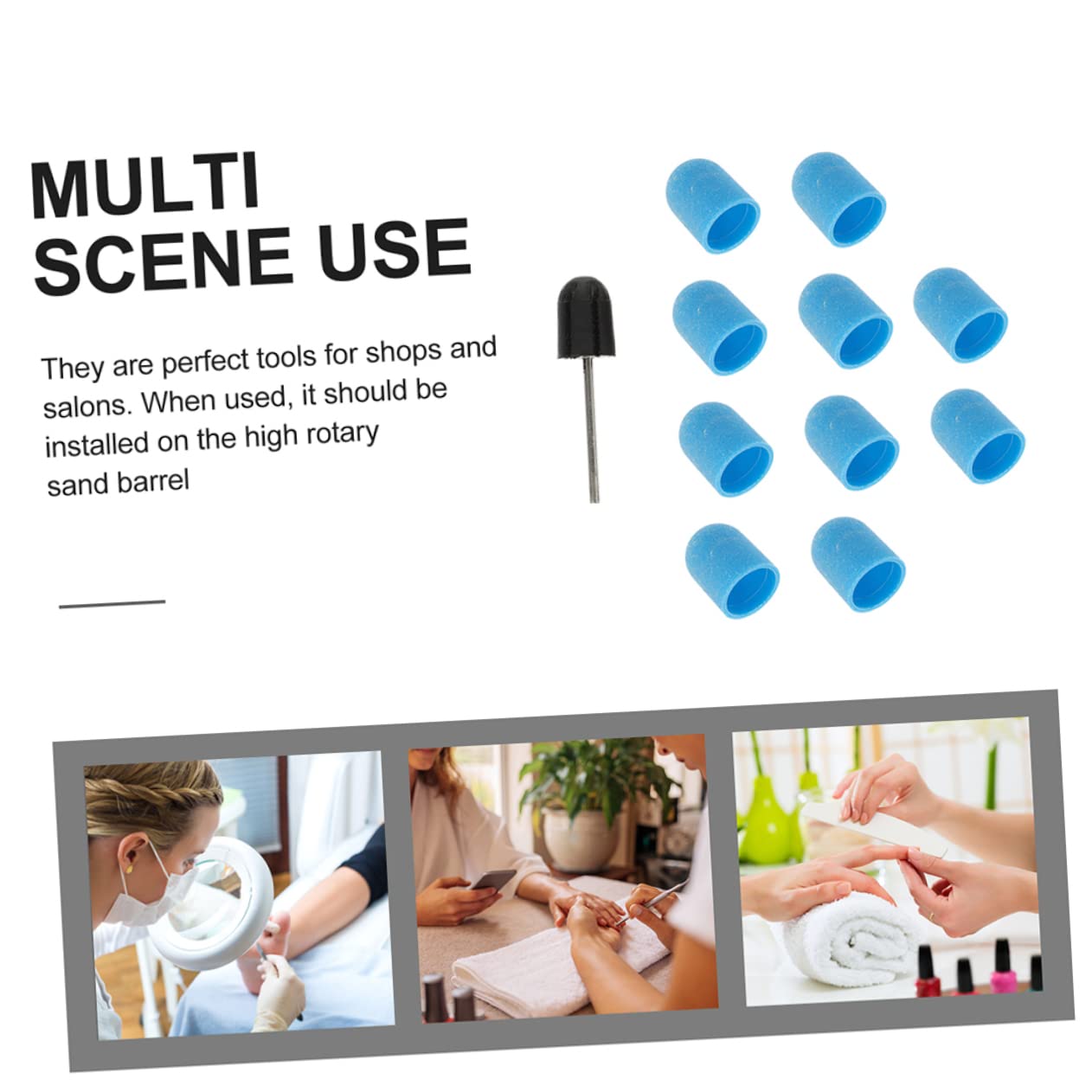 Beautifu Safe & Skin-Friendly Nail Sanding Caps for Electric Nail Drill - Professional Cuticle Drill Bits for Manicure & Pedicure - Perfect for Salon, Home Use & DIY Nail Care