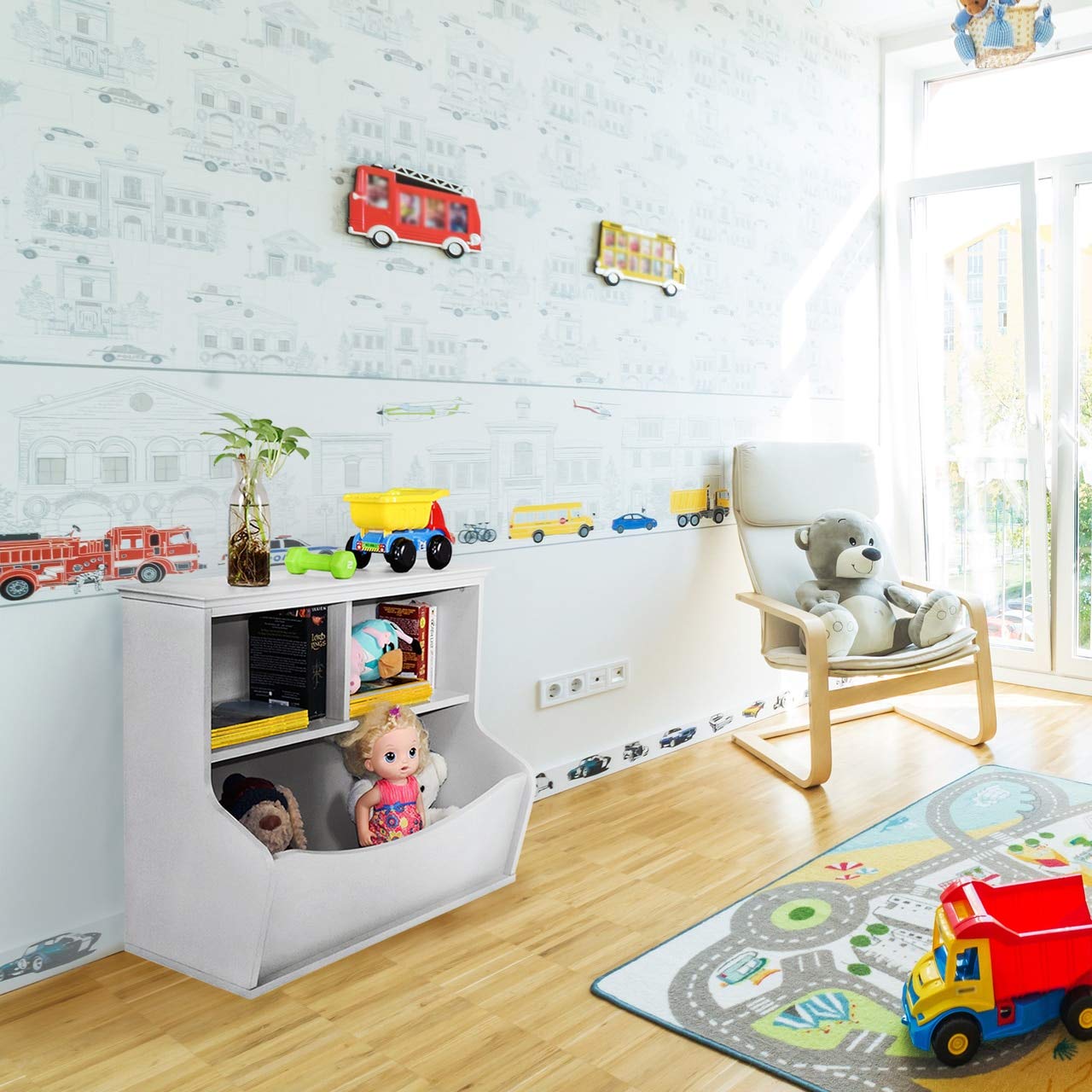 CAPHAUS Kids' Toy Storage Organizer - Multifunctional Book & Toy Cabinet with Open Cubby Shelves for Nursery, Playroom, Closet | Perfect for Home Organization & Child's Play Area