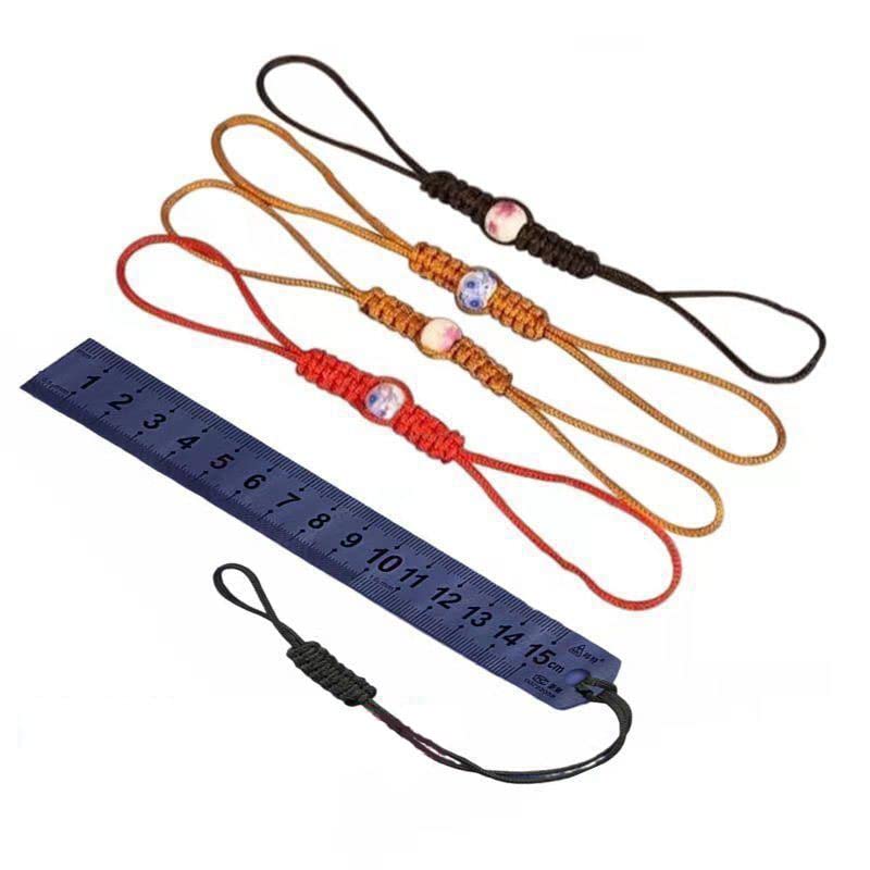 8-Piece Hand-Woven Teapot Rope Set - Traditional Kung Fu Tea Ceremony Accessories with Porcelain Beads - Ceramic Teapot & Cup Cover Ropes for Chinese Tea Culture Enthusiasts (Perfect for Gongfu Tea Ceremonies, Tea Parties & Home Decor)