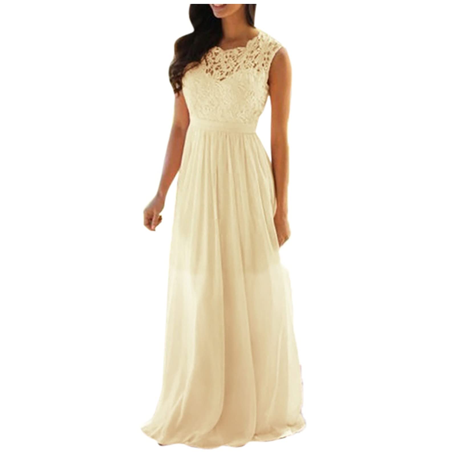 Elegant Lace Wedding Guest Dress for Women - Floral Applique Bridesmaid Gown with Button Detail in Coral | Perfect for Weddings, Parties & Special Occasions