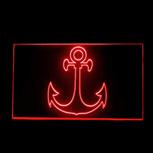 Vintage Anchor Logo LED Neon Sign - Open Bar Tool Display Light for Home, Bar & Restaurant Decor - Perfect for Retro Themed Parties & Coastal Style Interiors