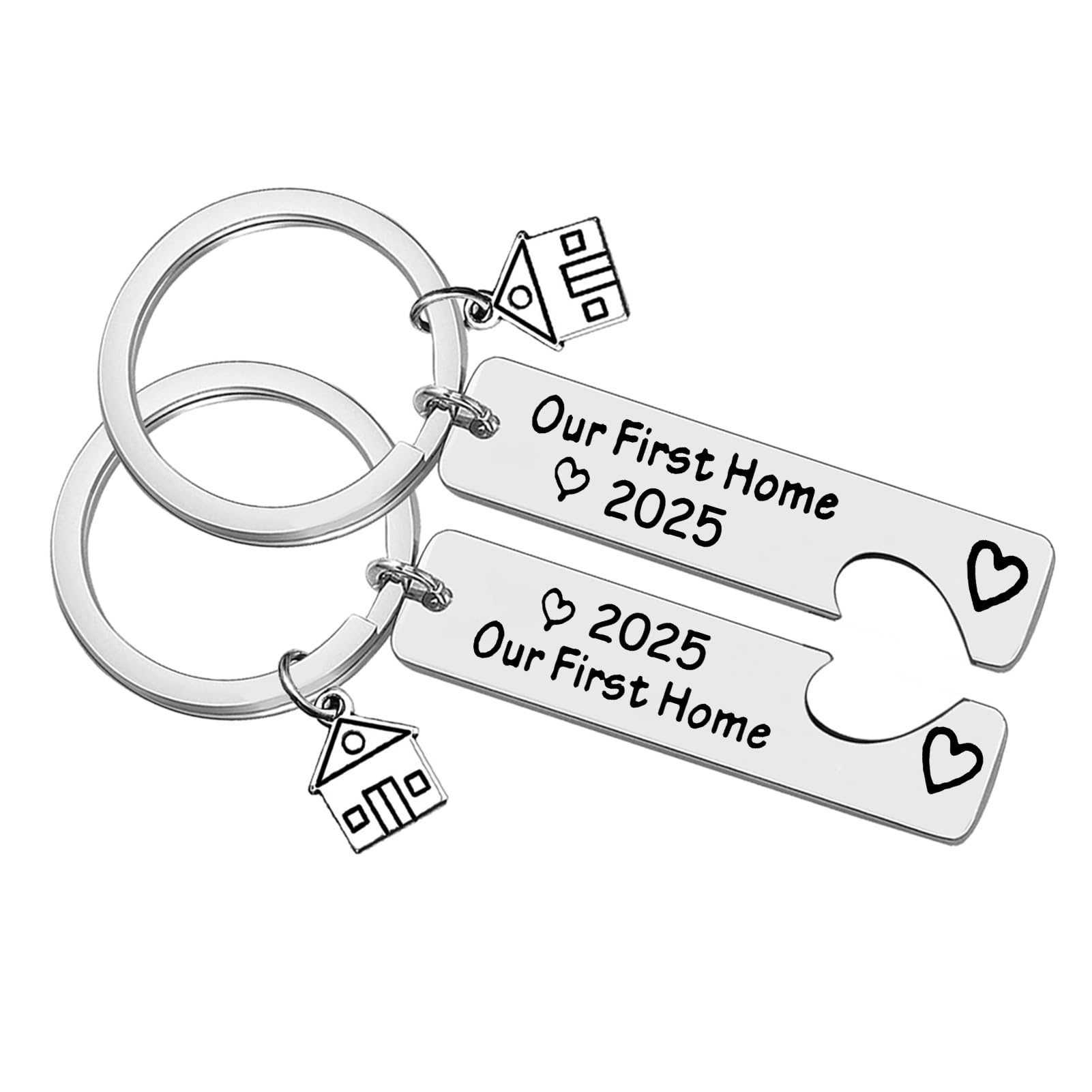 Our First Home 2025 Keychain Set - Housewarming Gift for New Homeowners, Couples & Friends - New House Keychain Gift for Family - Perfect for Housewarming Parties & New Home Celebrations