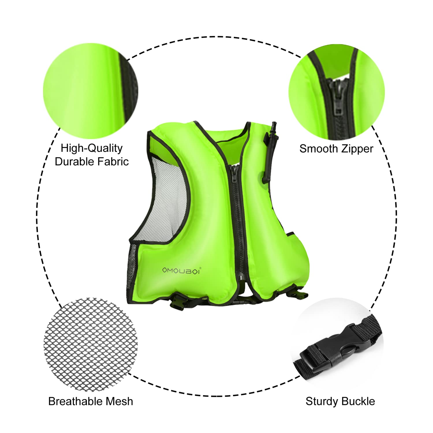 **Inflatable Snorkel Vest for Adults – Adjustable Safety Swim Jacket for Men & Women (40-100kg) – Perfect for Snorkeling, Kayaking, Paddle Boarding, Fishing & Surfing – Lightweight & Comfortable for Water Sports & Beach Activities**